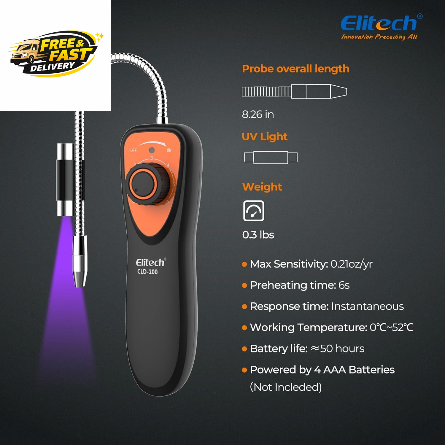 Refrigerant Leak Detector, CLD-100 Freon Leak Detector Car HVAC Halogen Refriger