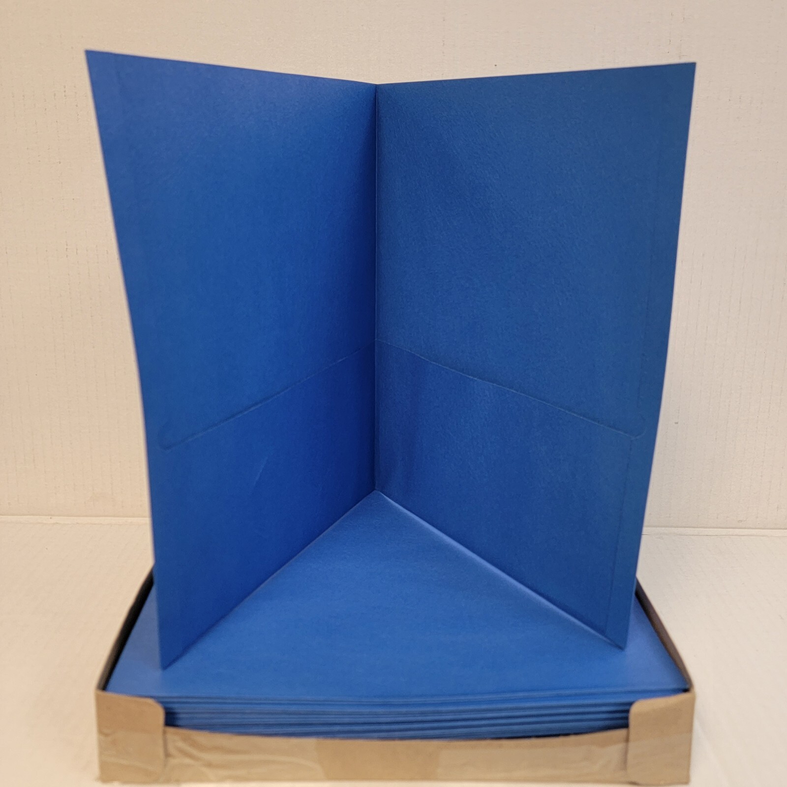 Universal Two-Pocket Portfolio Embossed Leather Grain Paper Light Blue Letter