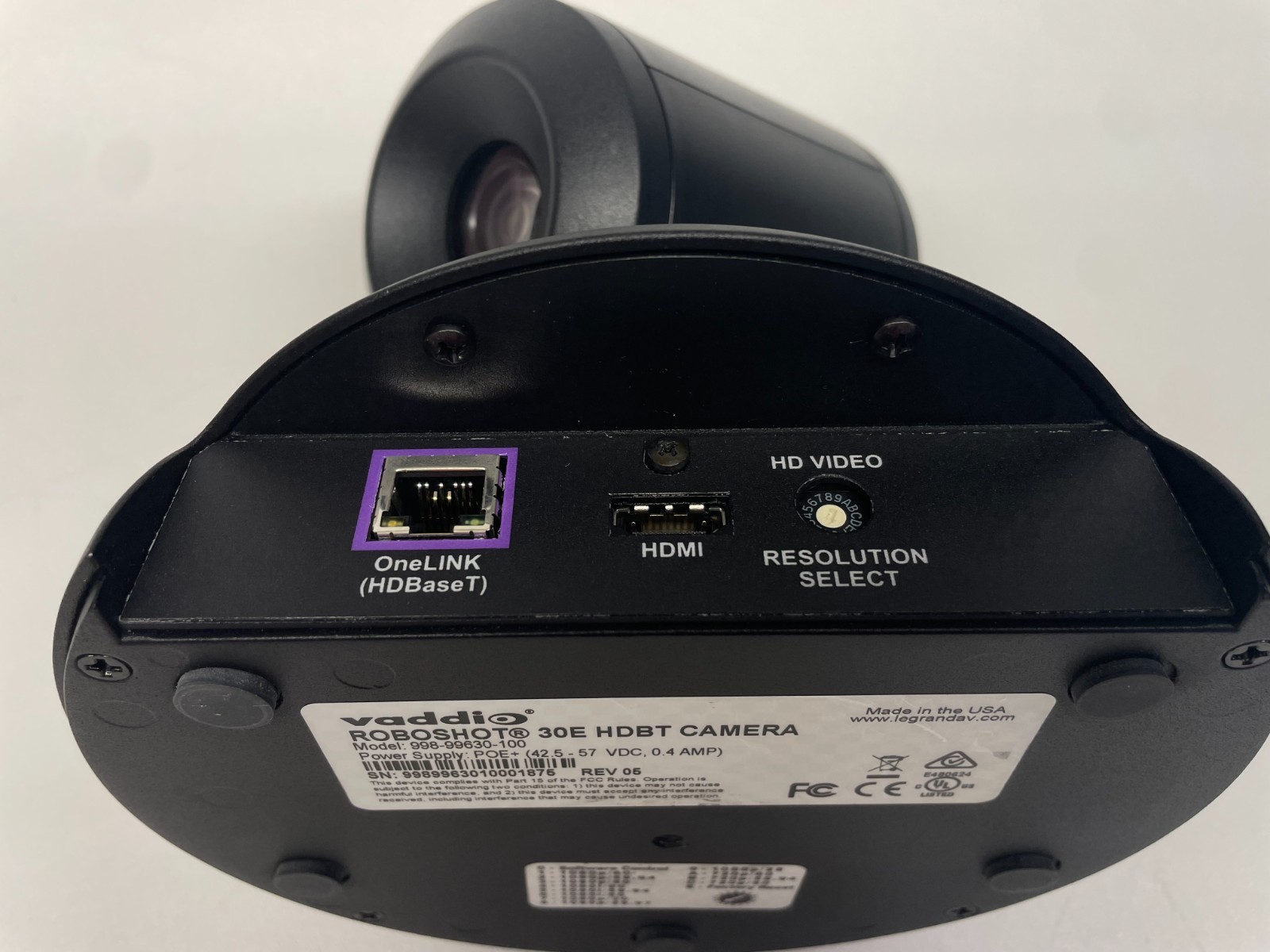 Vaddio RoboSHOT 30E HDBT IP Camera System (Black) 999-99630-000