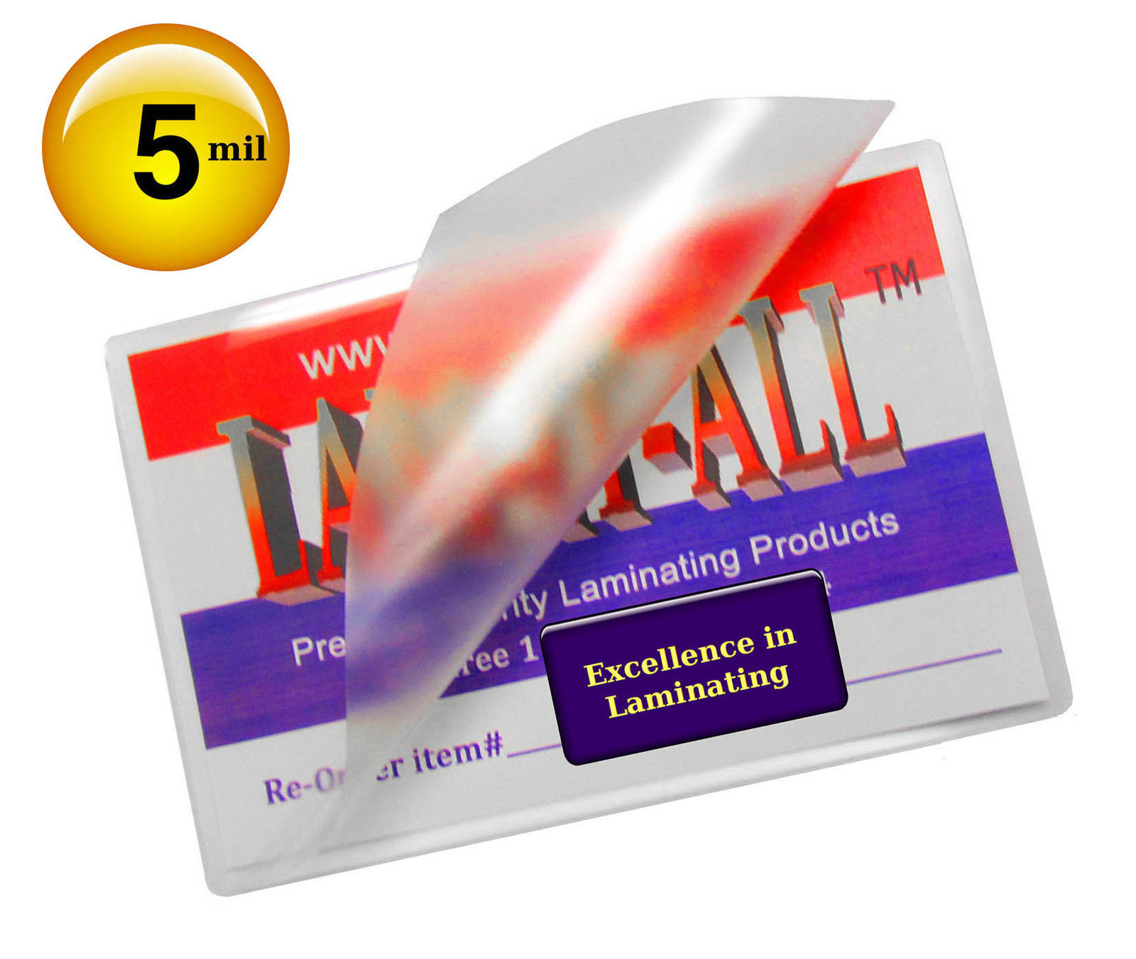 LAM-IT-ALL Hot Laminating Pouches 2-1/2 x 3-5/8 School Card [pack of 100] 5 Mil