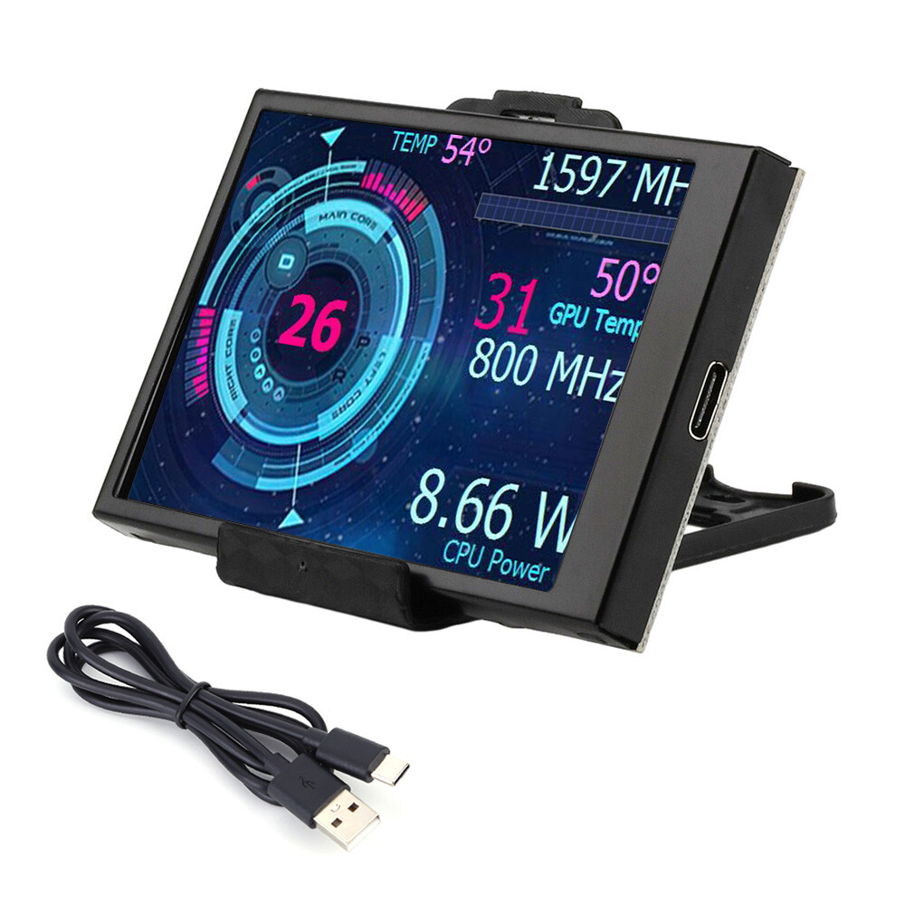 3.5 Inch IPS Secondary Screen Computer CPU Display USB LCD Monitor for AIDA64