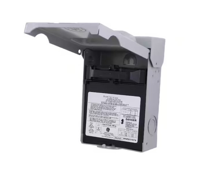 GE 30 Amp 120/240V Fused AC Disconnect, Outdoor Rated