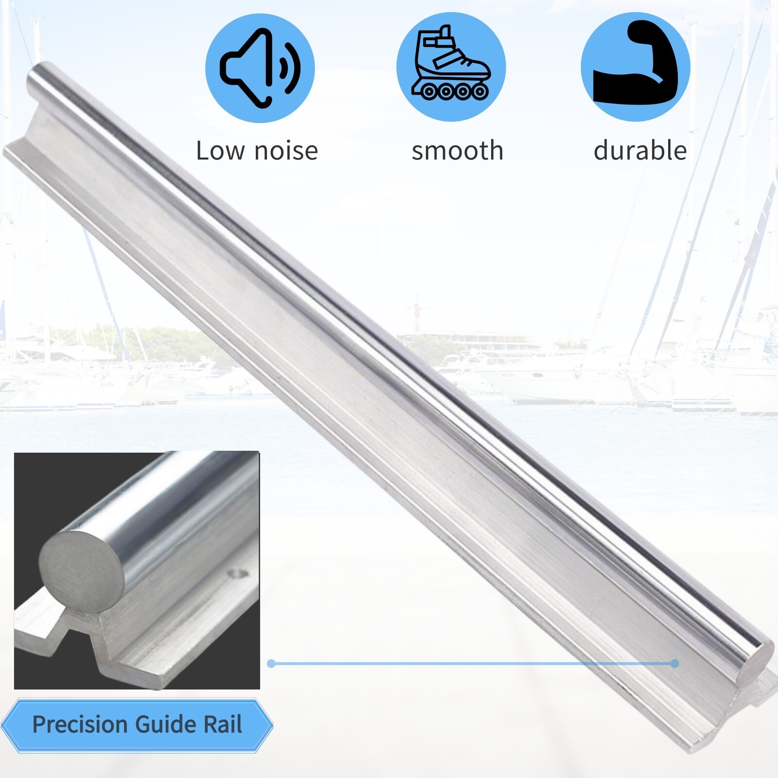 2Pcs SBR12/16/20 Linear Rail Shaft 300mm~1500mm+4 Pcs SBR12/16/20 Bearing Block