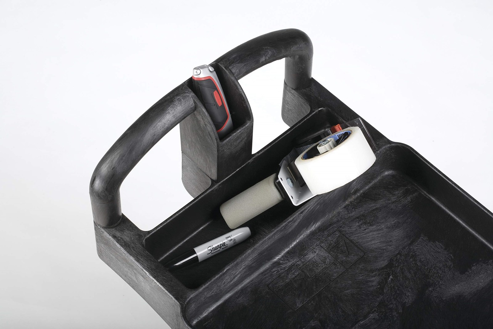 Rubbermaid Heavy-Duty 2-Shelf Utility Cart TPR Casters 26w x 55d x 33.25h Black