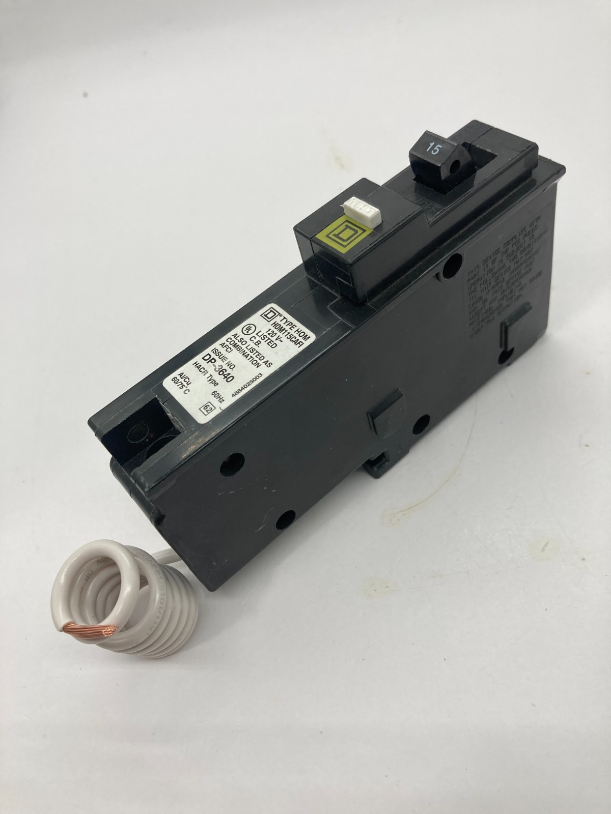 Homeline HOM115CAFI 15Amp 1 Pole 120V Plug On CAFI Combination Arc Fault Breaker