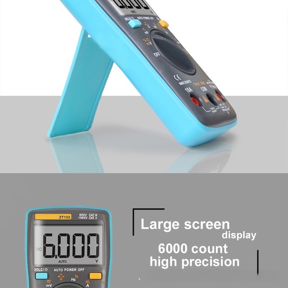 ZT102 Smart Multimeter Auto Range 6000 Counts Backlight Data Hold Function