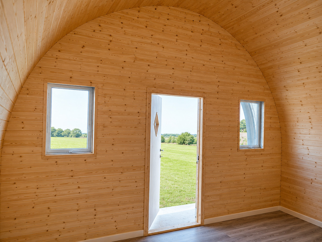 16x20x12 DuroSPAN Steel Arch Off Grid Tiny Home Homested Open End Factory DiRECT