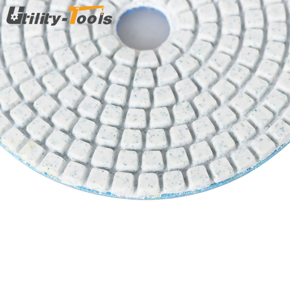 7 Pieces Diamond Polishing Pads 4 Inch Wet/Dry Set For Concrete Marble New