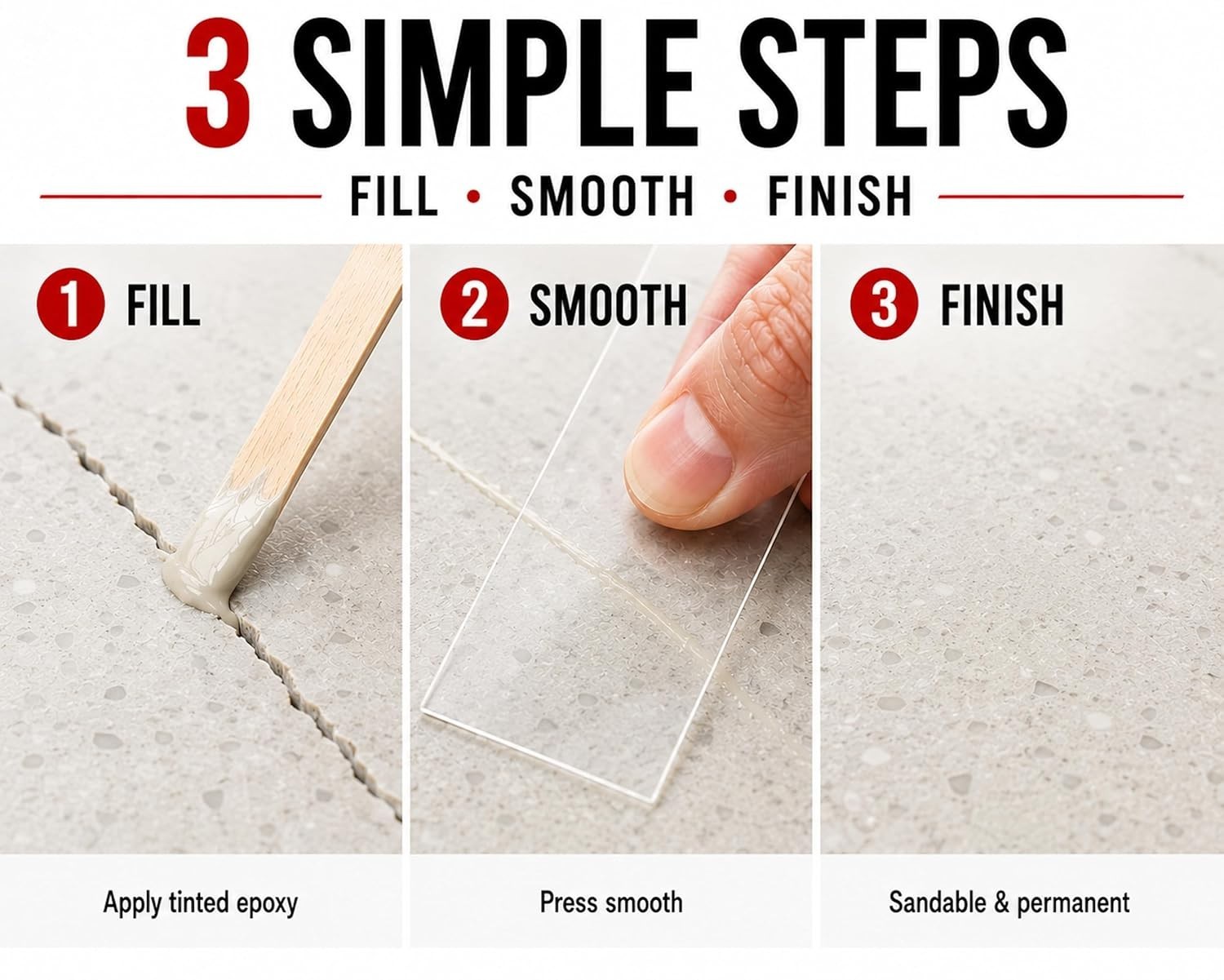 Fast-Drying 4 oz Epoxy Repair Kit – Non-Toxic Color Match for All Surfaces