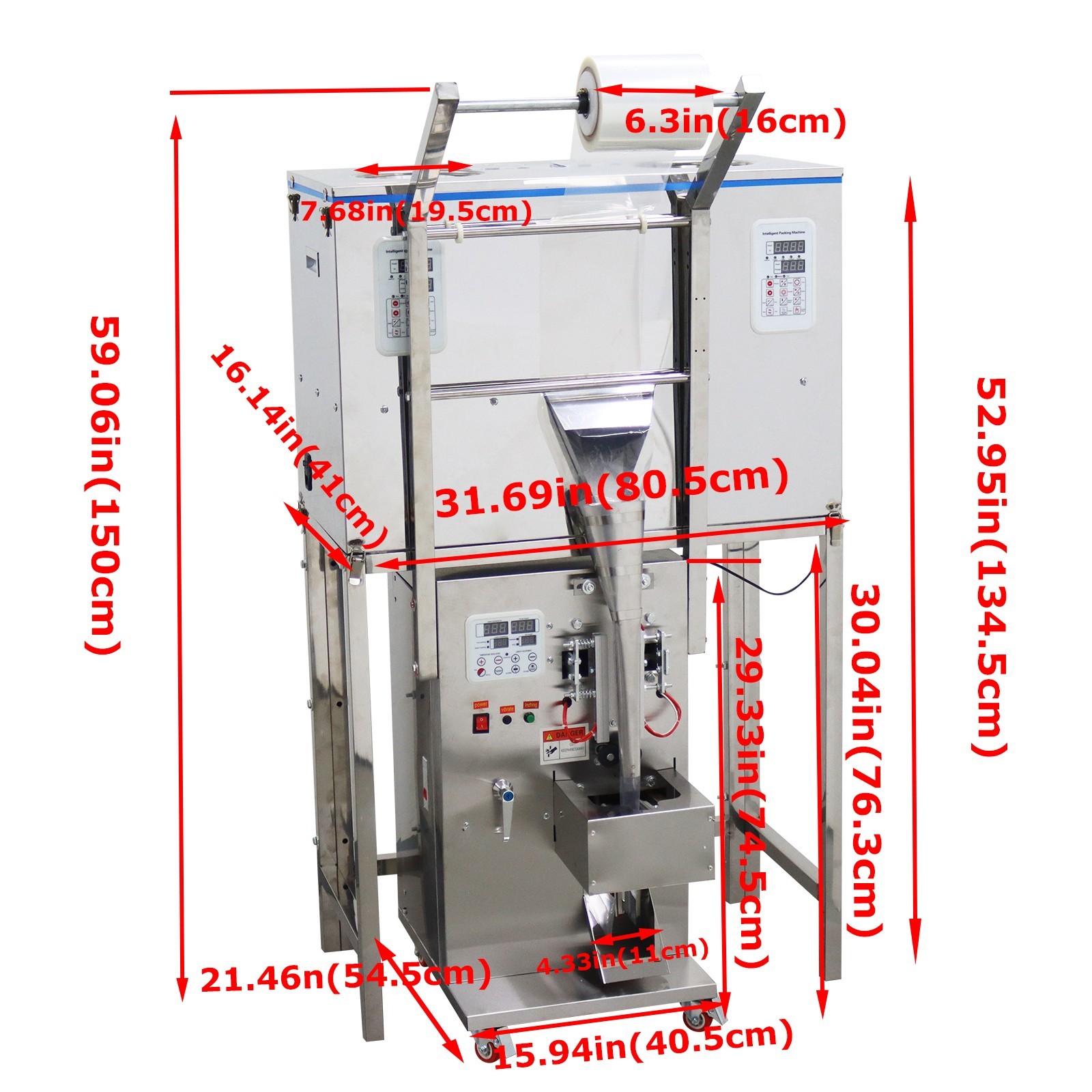 Auto Screw Packaging Machine Granule & Hardware Parts Packer 6.3″ Width Film