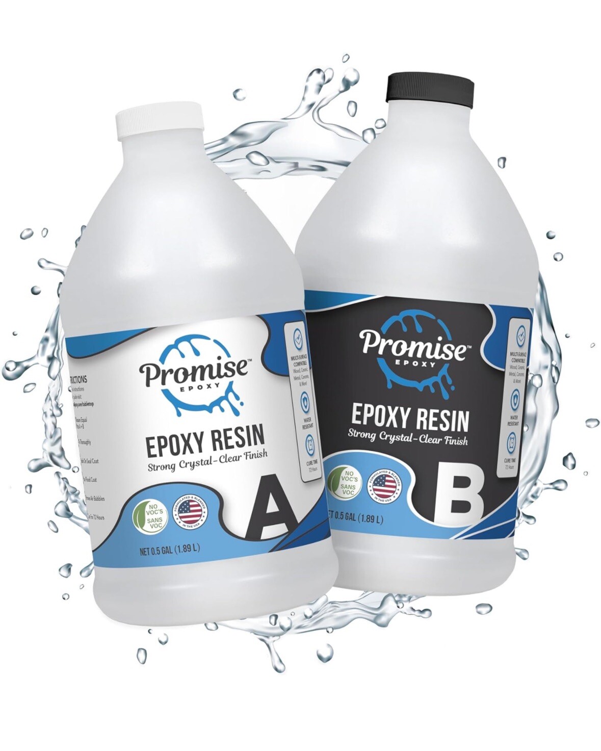 Promise Epoxy – 1 Gallon Kit of Crystal Clear Table Top Epoxy Resin