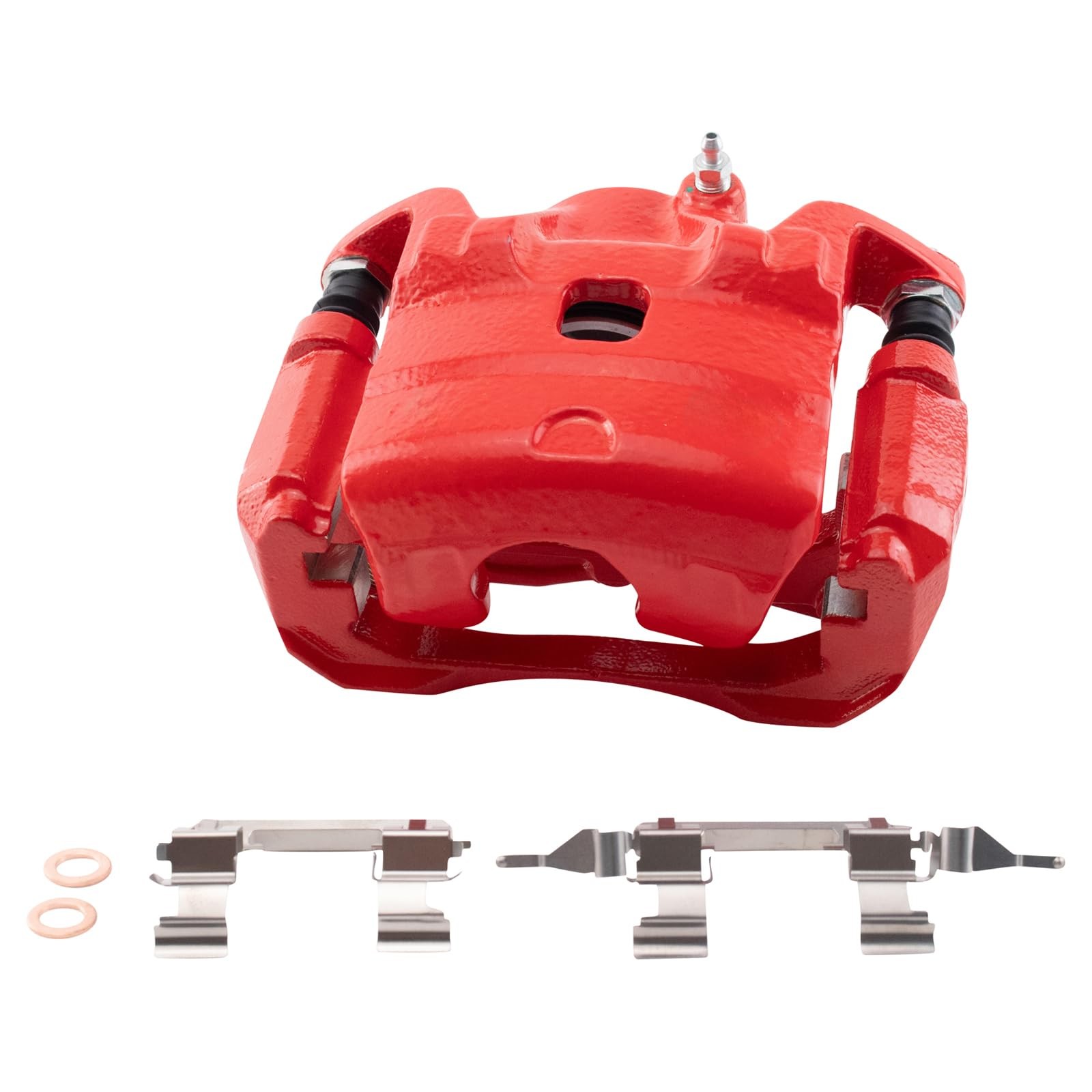 TRQ Front Left Brake Caliper w/Bracket Performance Red Drivers Side Compatible w
