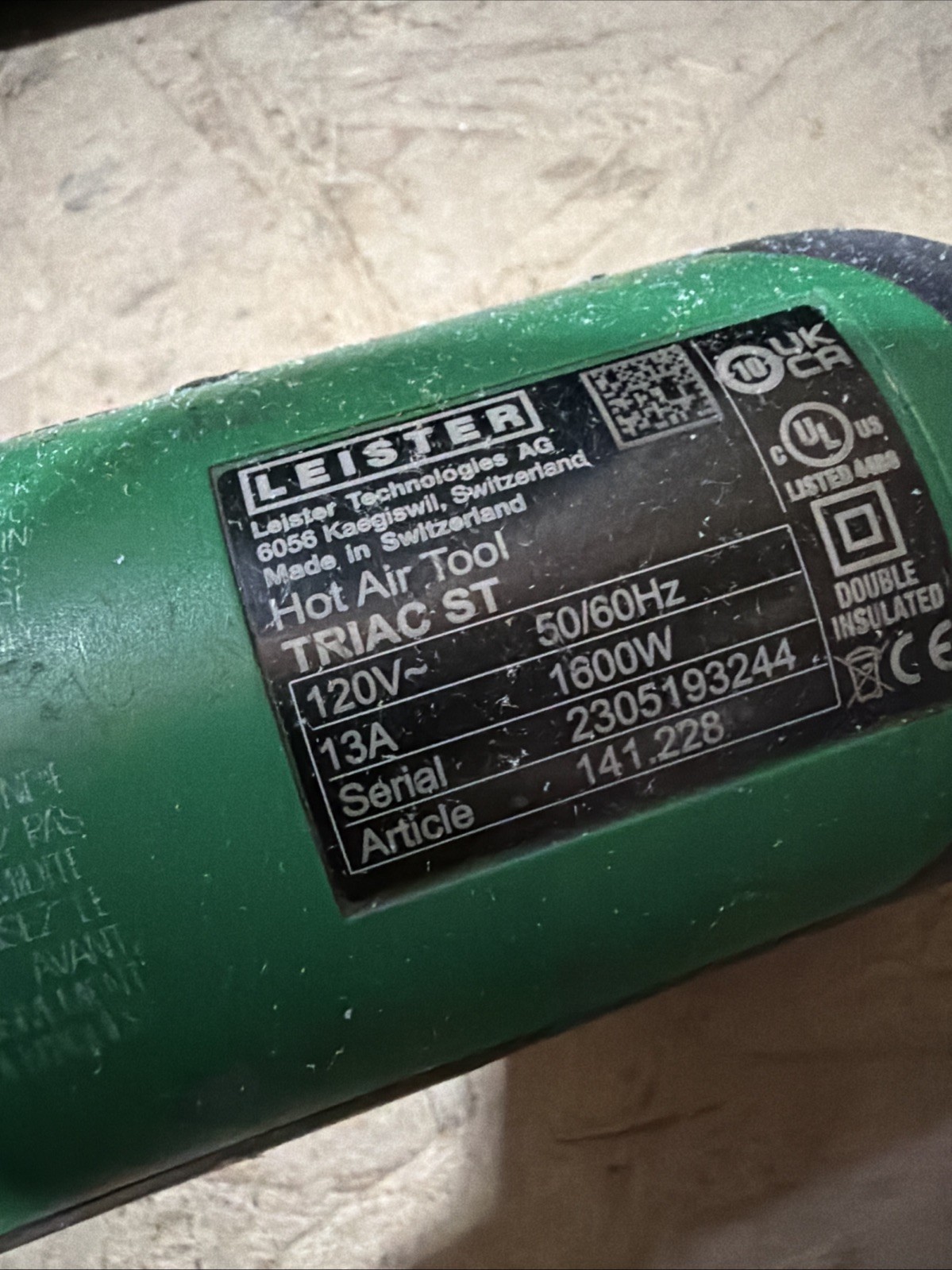 Leister Triac ST 141.228 Plastic Welder with Nozzle & Carrying Case
