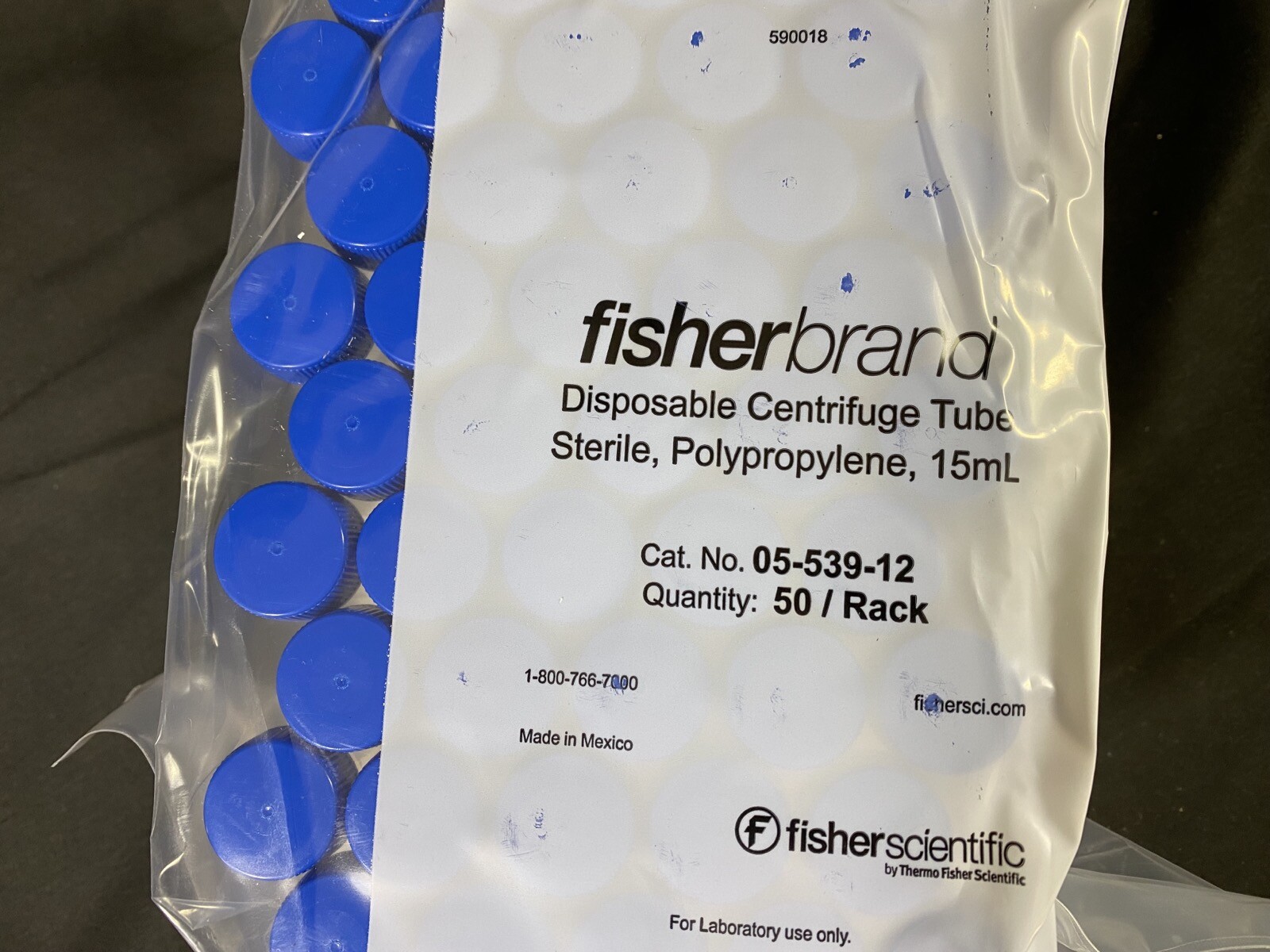 FISHERBRAND Polypropylene 5mL Graduated Centrifuge Macrotubes 05-539-12 (50/cs)