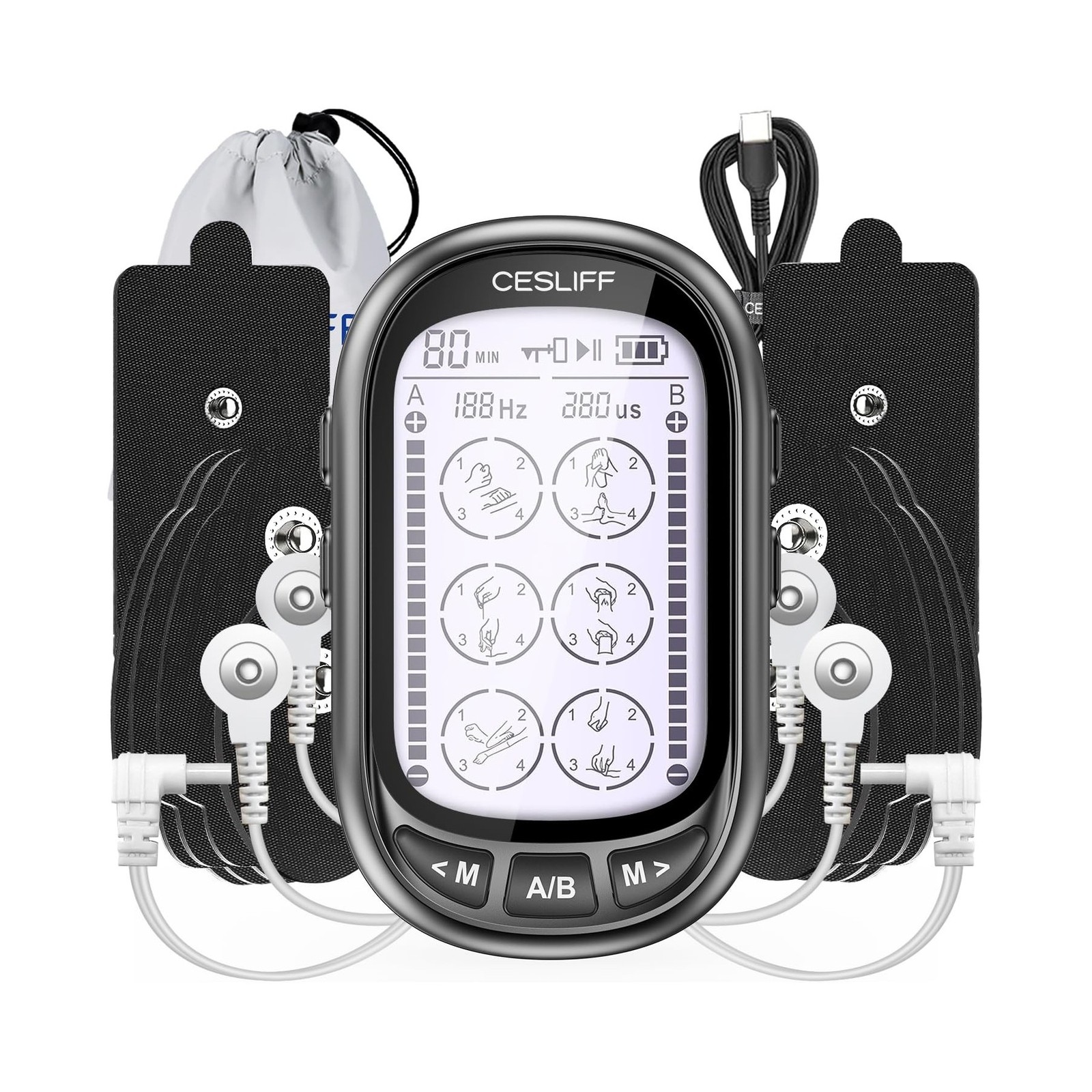 Dual Channel TENS EMS Unit 24 Modes 36 Levels, Upgraded Large S… FAST USA SHIP