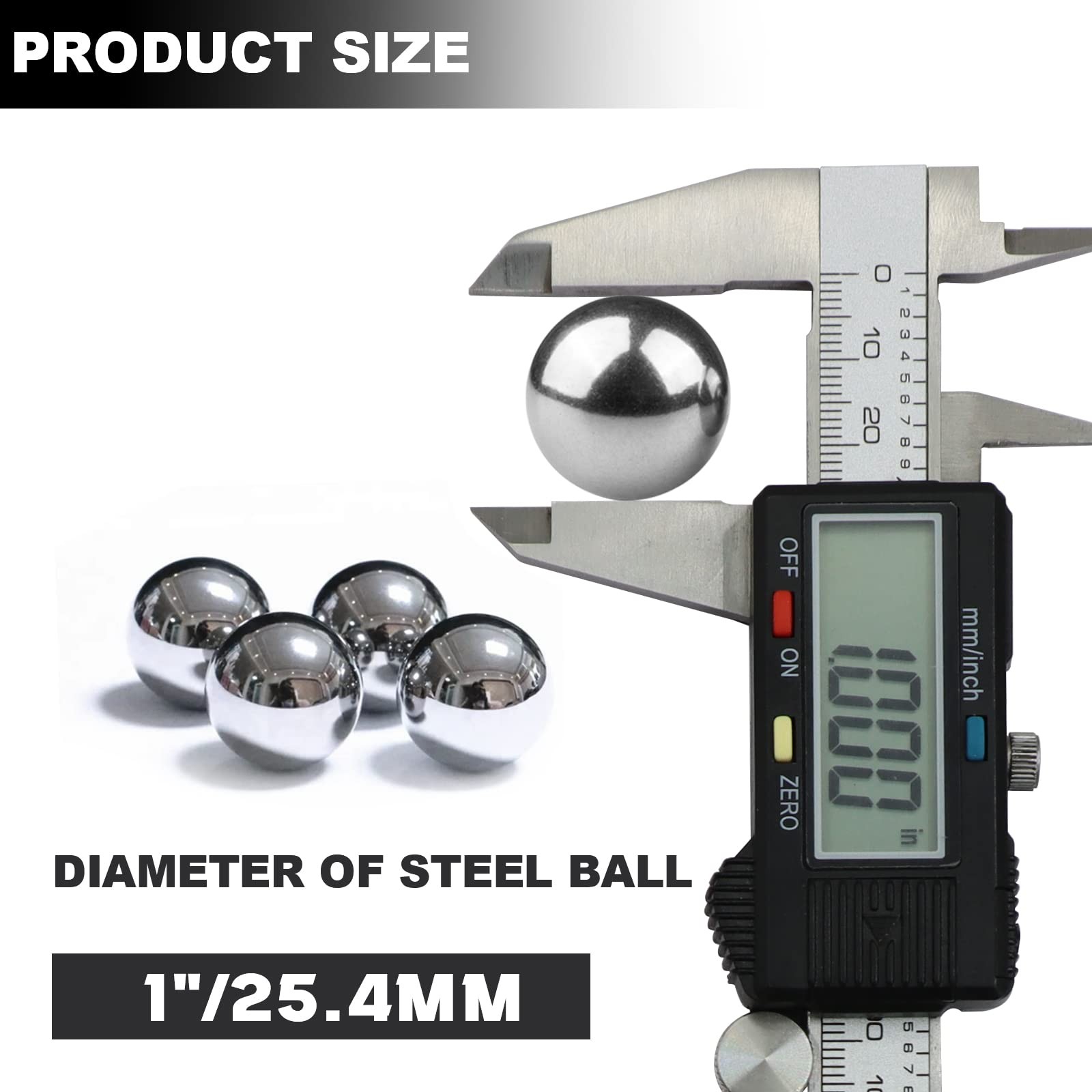 6pcs 1″ Chrome Steel Bearing Balls 25.4mm Steel Ball Precision Bearings