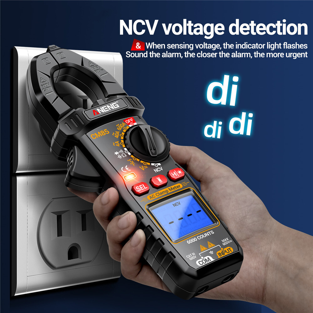 ANENG Digital Clamp Meter 6000 Count Multimeter NVC Amp AC DC Volt Current Test