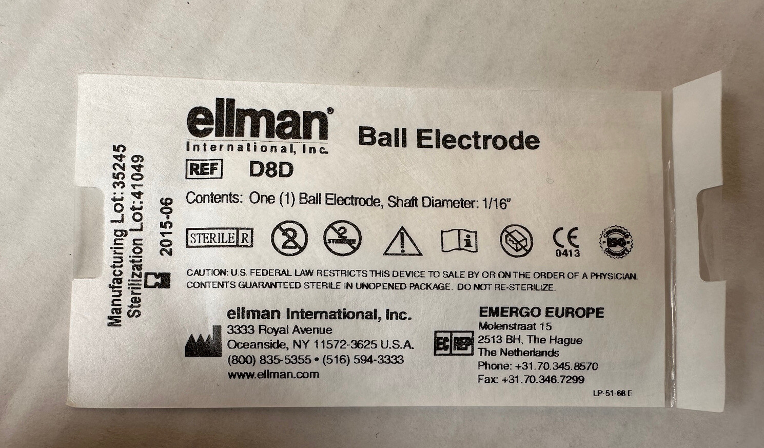Ellman D8D Ball Electrode