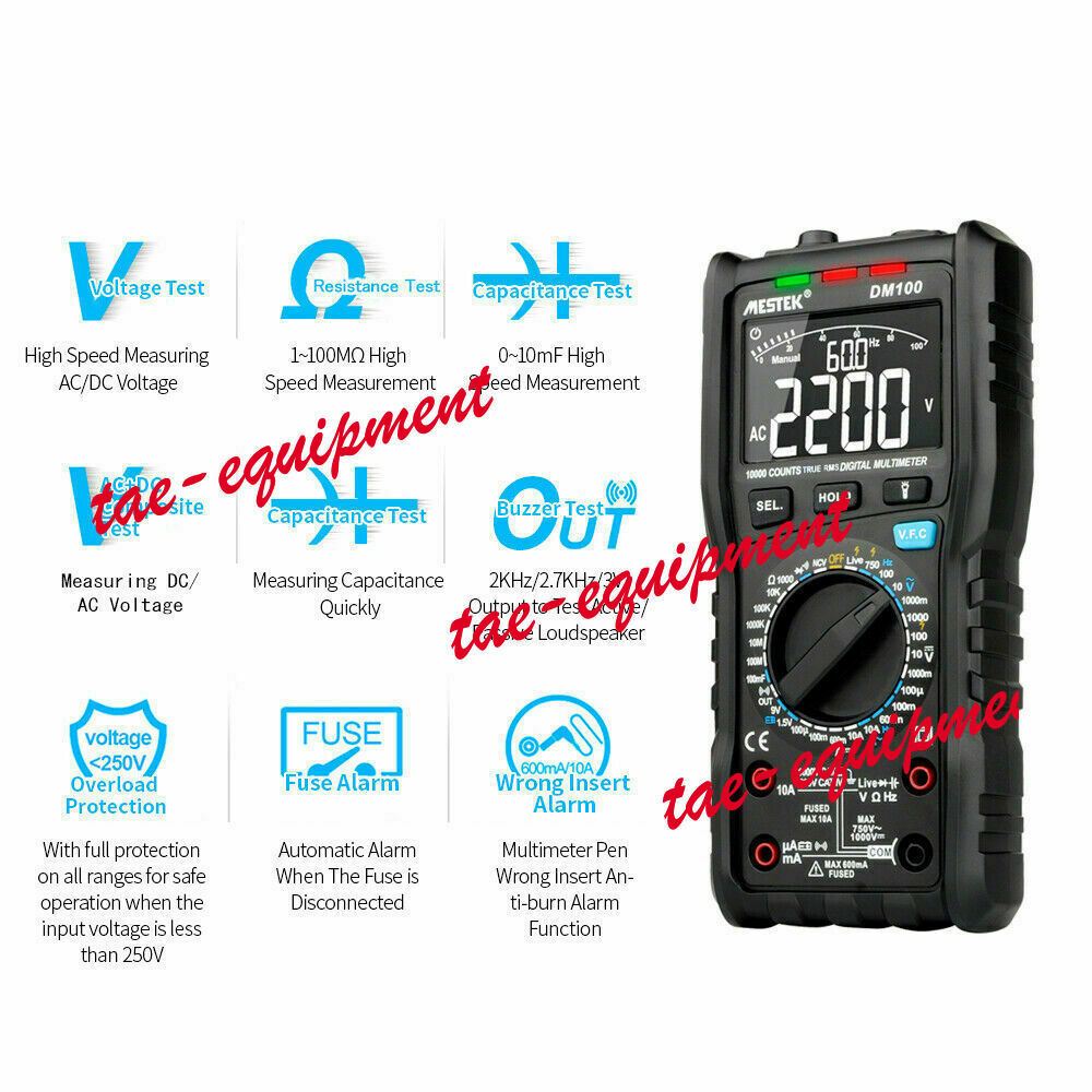 DM100C MESTEK Analog Digital True RMS NCV Live Line Tester Multimeter