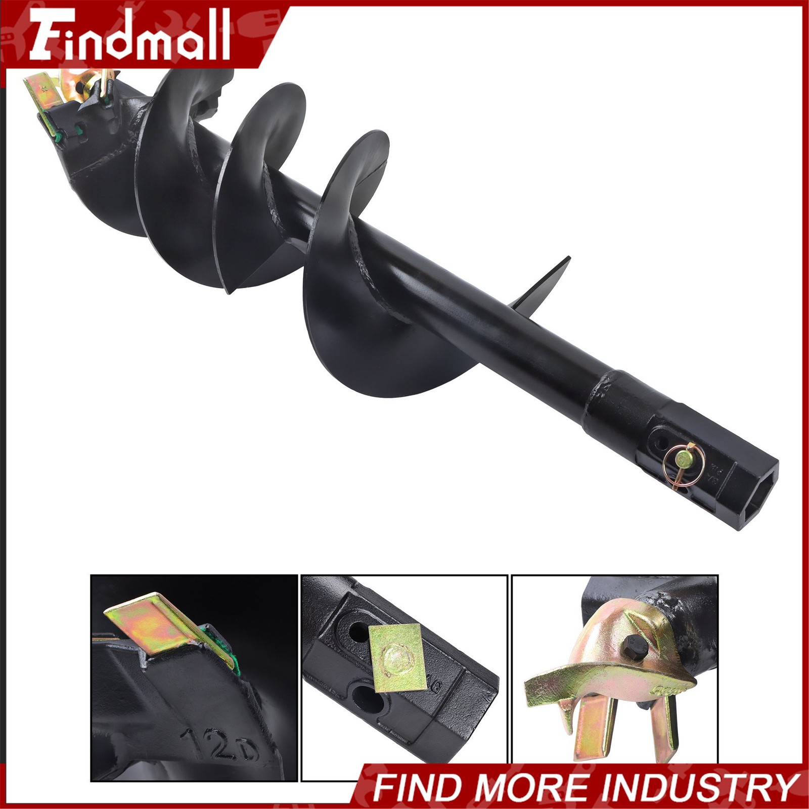 Findmall 2″ Hex Shank 12″ x 48″ Post Hole Digger Auger Bit For Excavator