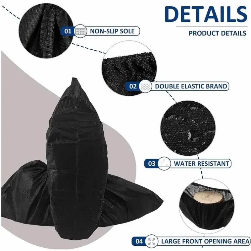 Disposable Non-Slip Shoe Covers (1000 Pairs) Blue Extra Large Non-Woven Durable