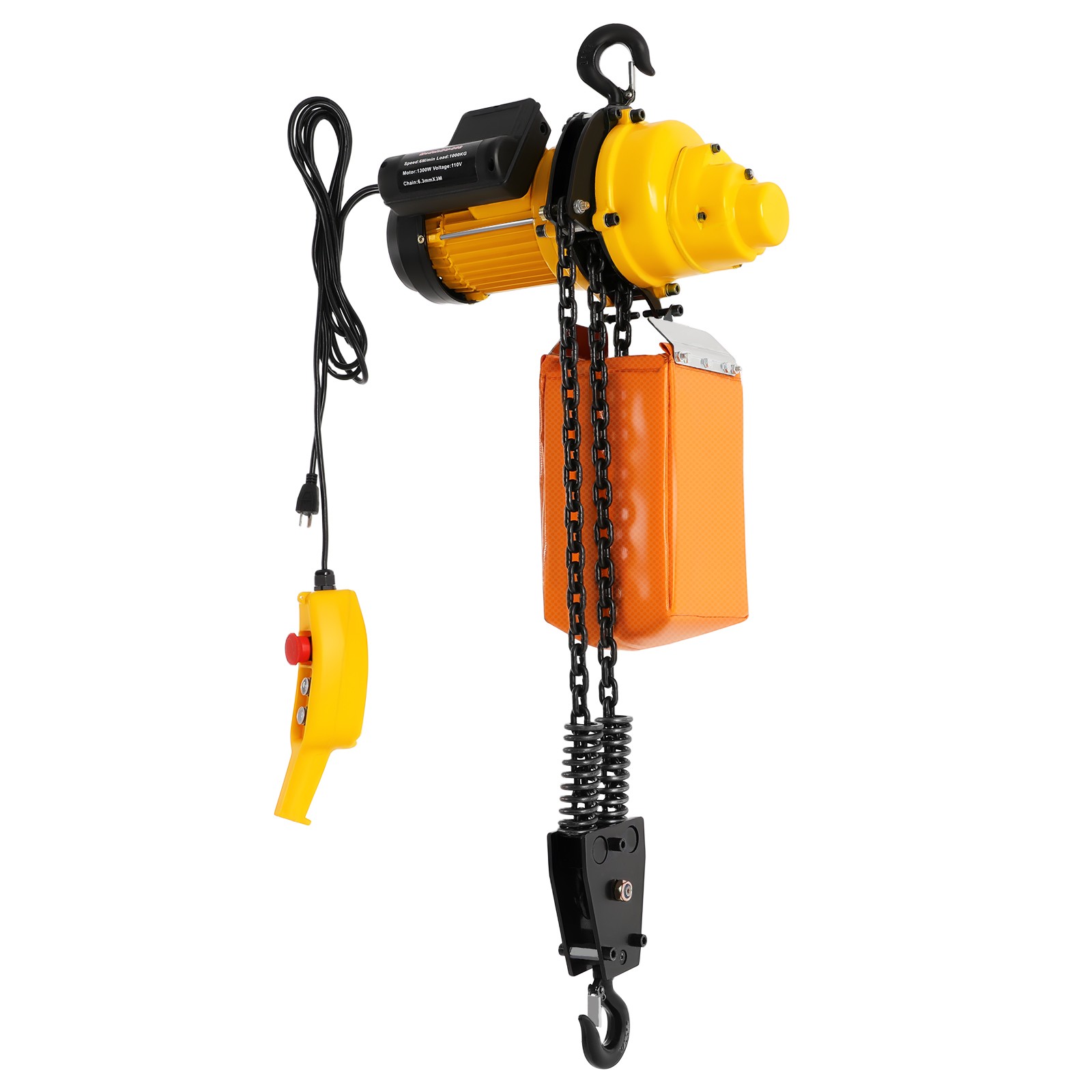 1 Ton Electric Chain Hoist & 10FT Double Chain Lifting Single Phrase 20Mn2