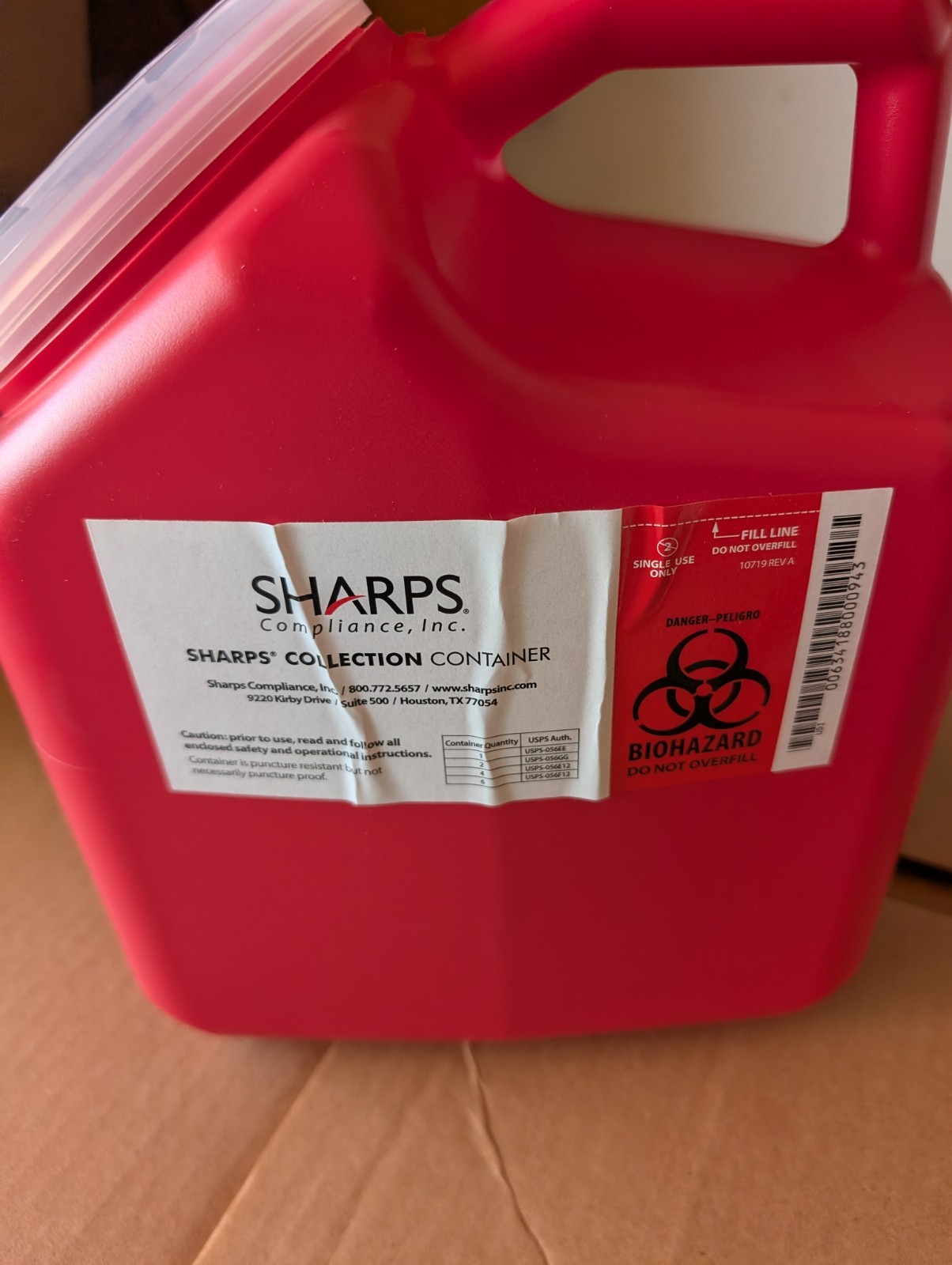 Sharps Collection Container 2 Gallon Disposal System New