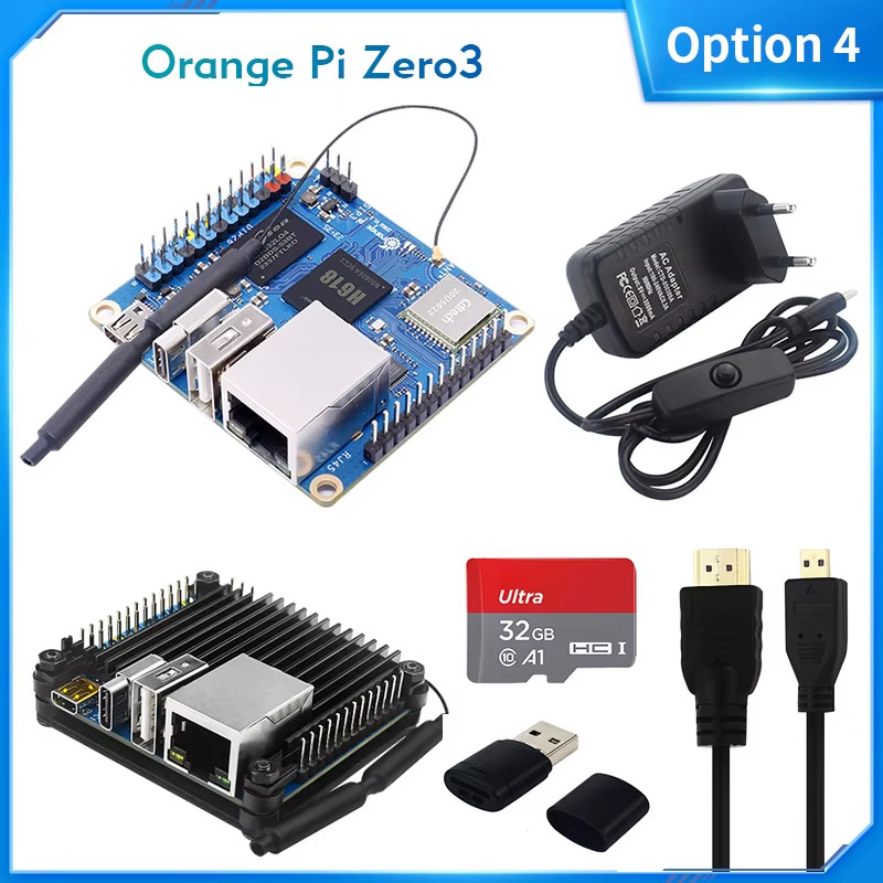 Orange Pi Zero 3 4GB RAM Allwinner H618 WiFi5 + BT 5.0 LPDDR4 16MB SPI Flash Opt
