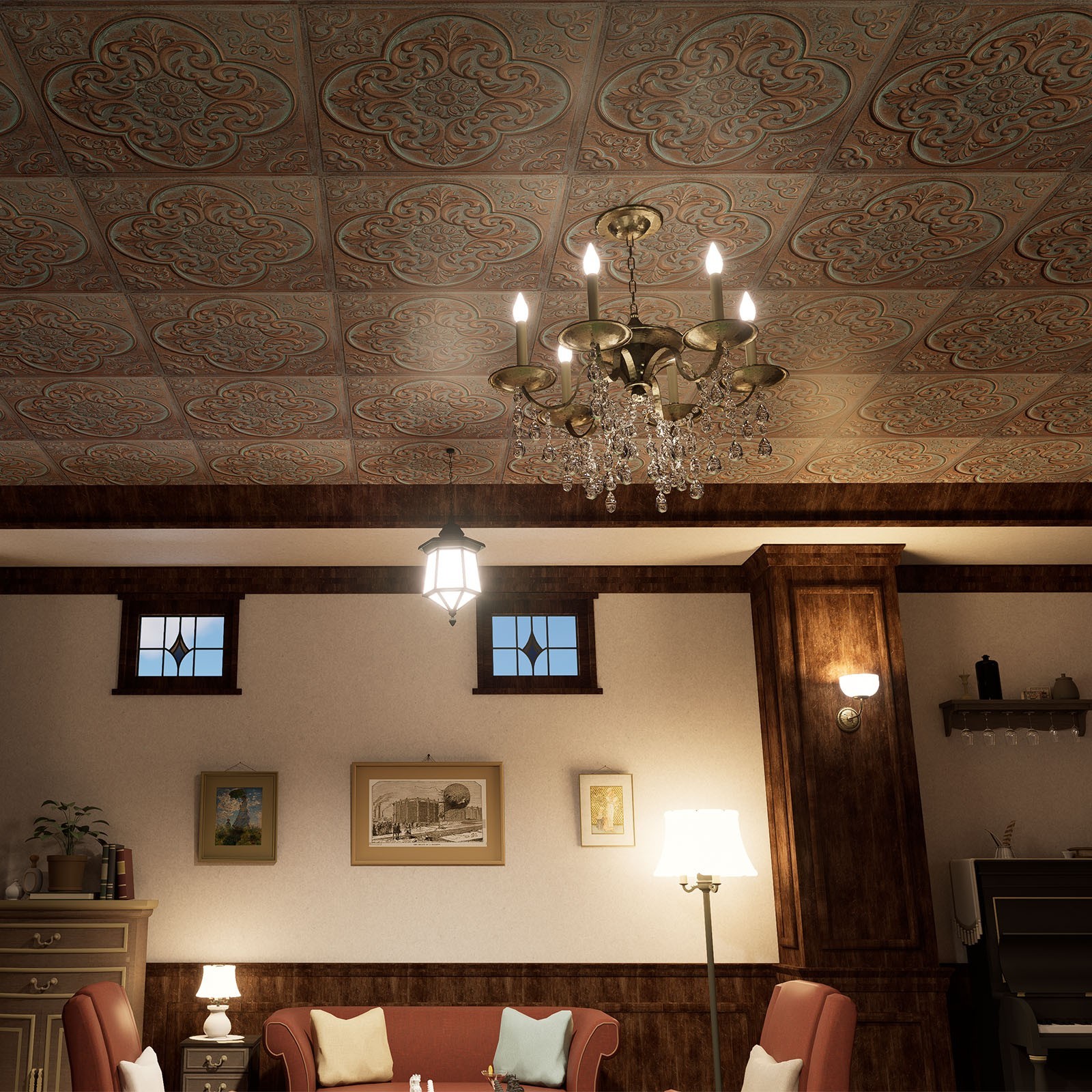 Decorative ceiling tile Emboss interior wall panel for Nightclub PL88 10Pcs