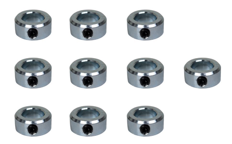 5/8″ Bore Zinc Plated Set Screw Shaft Collar OD 1-1/8″ Width 1/2″ (10 PCS)