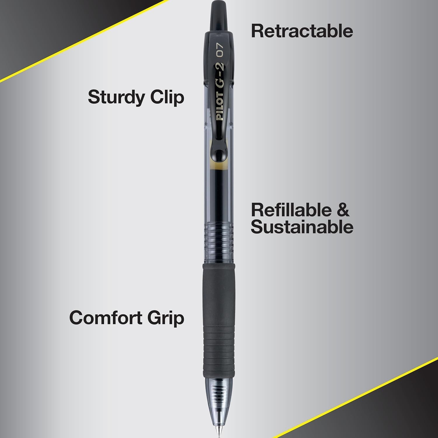 Black Ink G2 Gel Pens, 5-Pack, Fine Point 0.7mm for Everyday Use