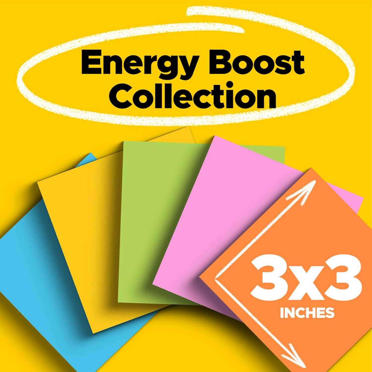 Post-it Super Sticky Notes, 3 in X 3 In, 6 Pads, 2x the Sticking Power