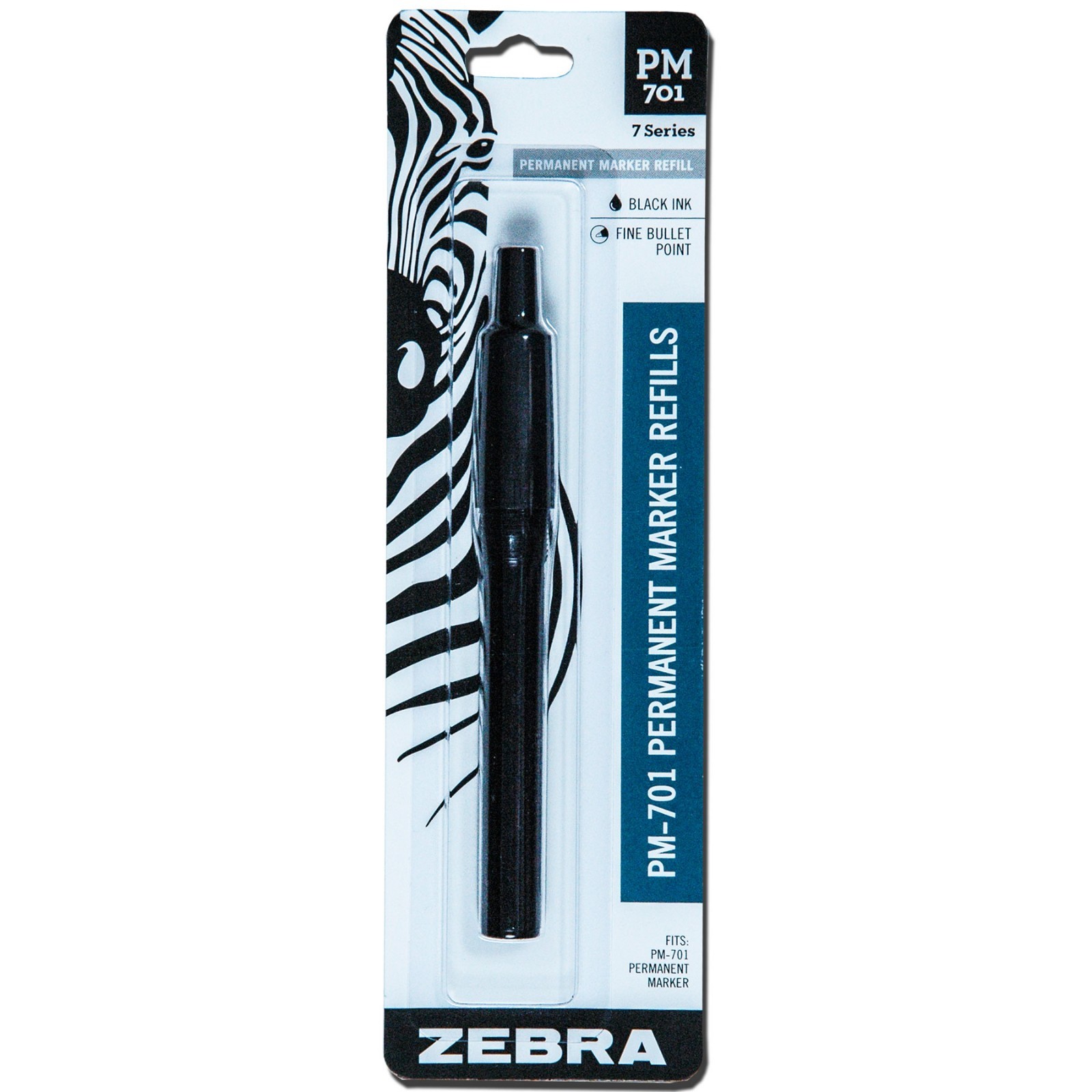 Zebra 65111 PM-701 Black Ink Stainless Steel Permanent Marker With Refills