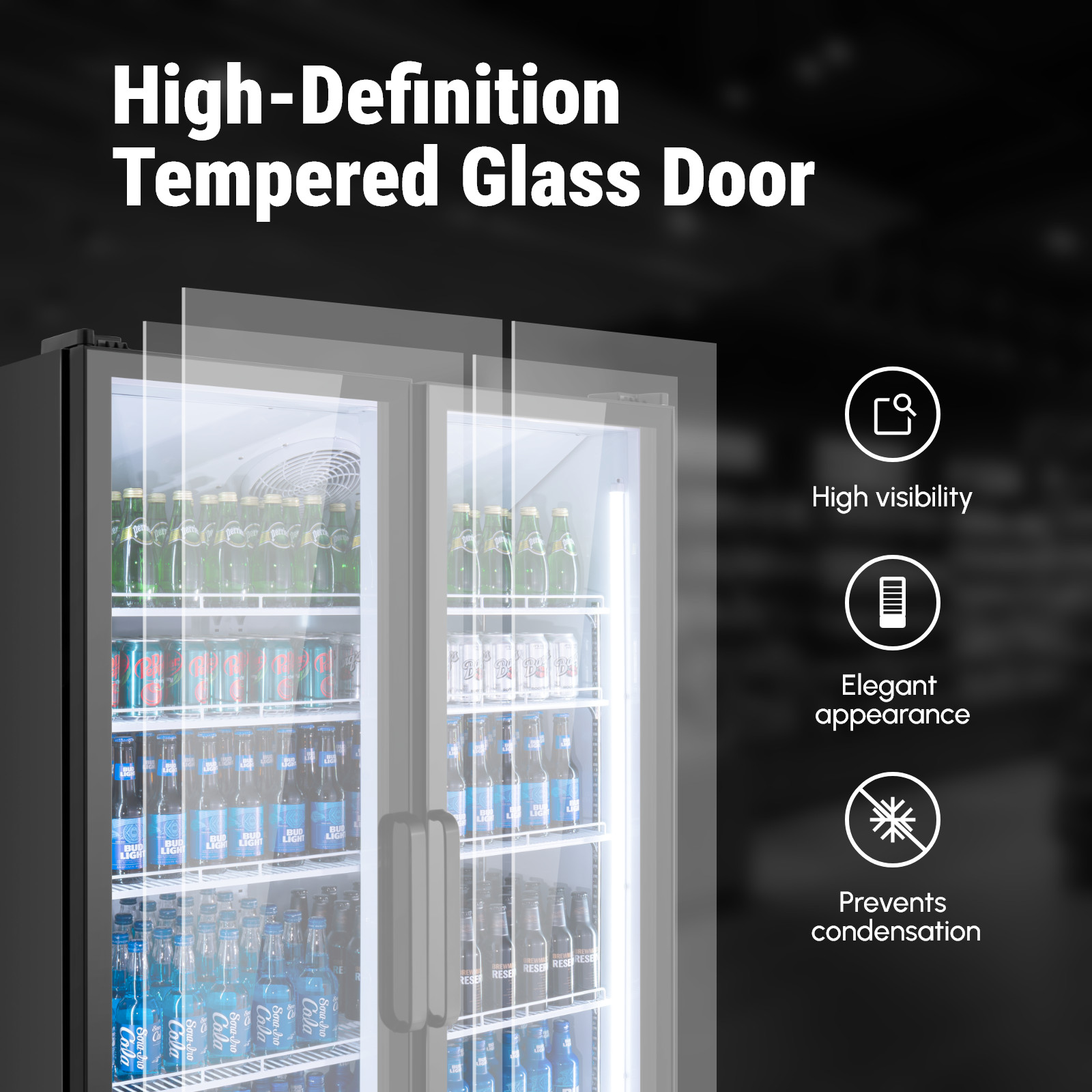 Yeego Commercial Merchandiser 27.12 Cu.ft Beverage Refrigerator Display Cooler