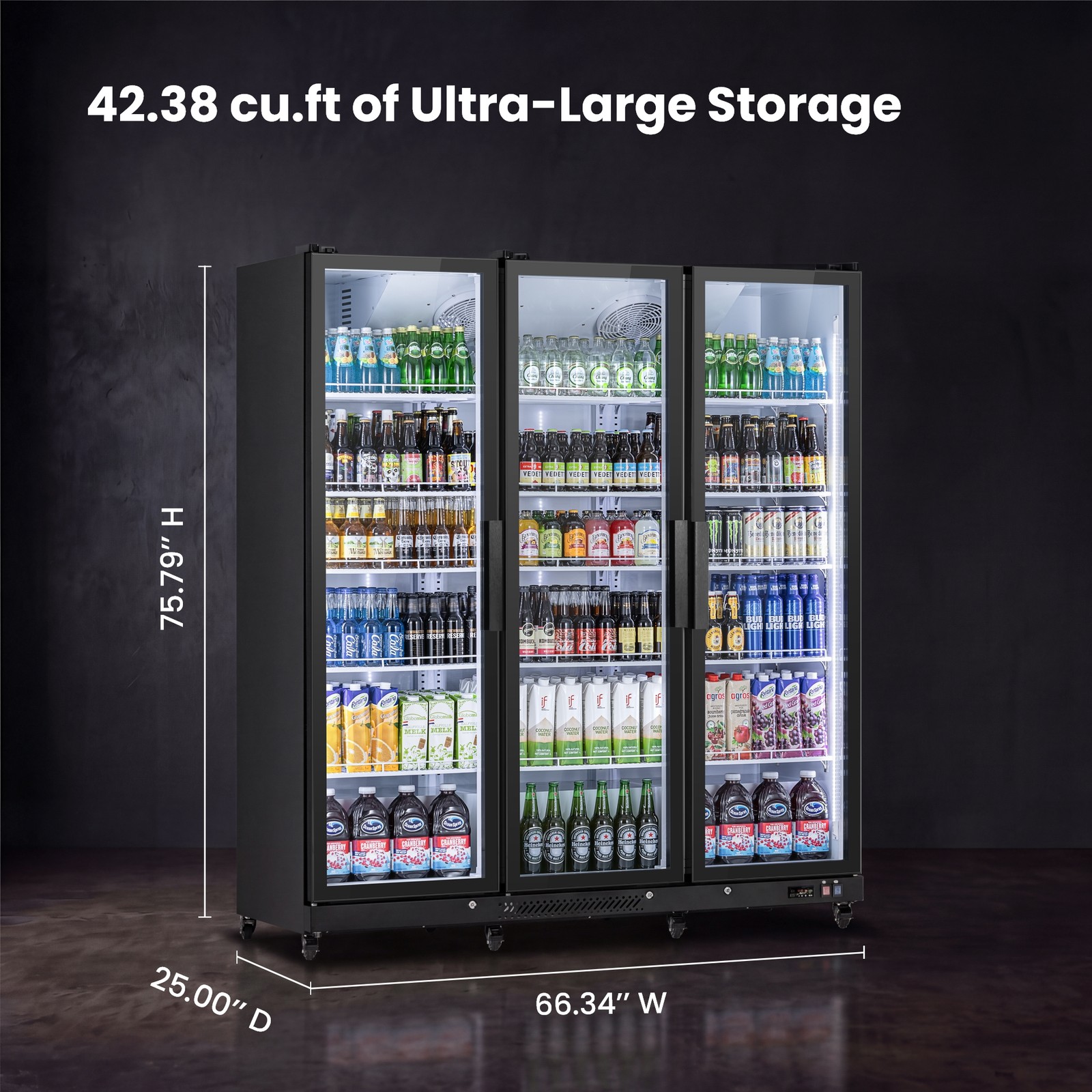 Yeego Drink Display Cooler Commercial Merchandiser Freestanding Store Fridge New
