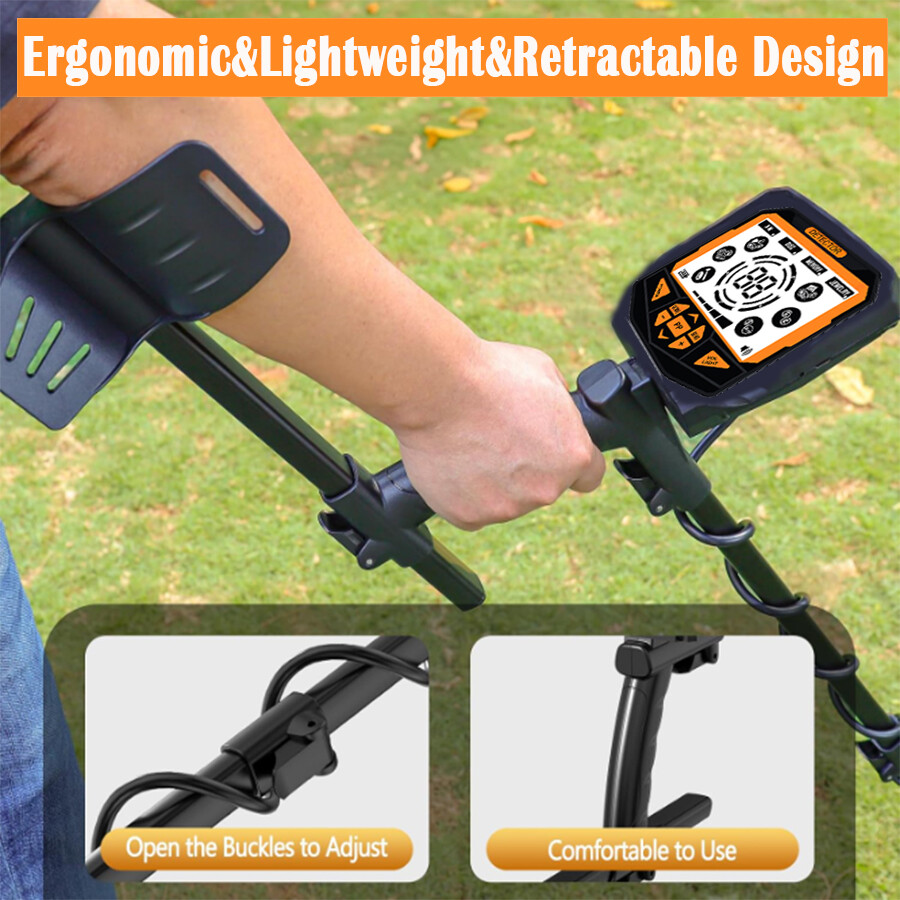 Multi-Frequency Metal Detector 10″ DD Coil Waterproof Bundle Detector for Adults