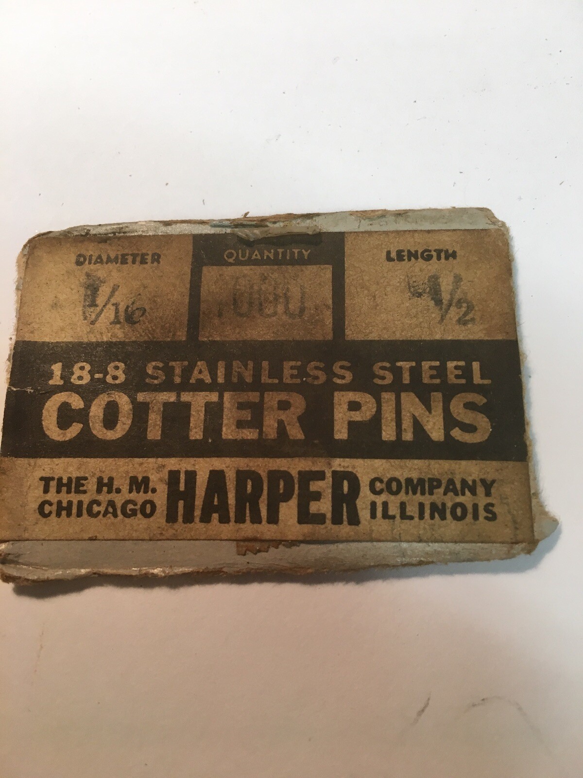 NOS Harper Cotter Pins 18-8 Stainless Steel 1/2L diam 1/16 (10 Pieces) free ship