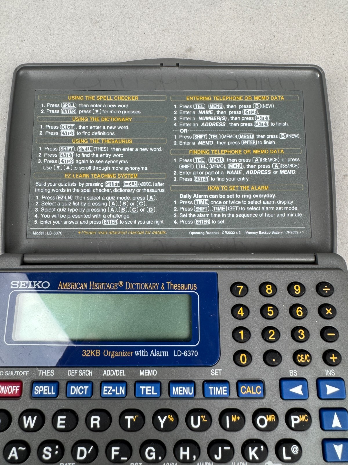 Seiko American Heritage Dictionary & Thesaurus 32kb Organizer with Alarm