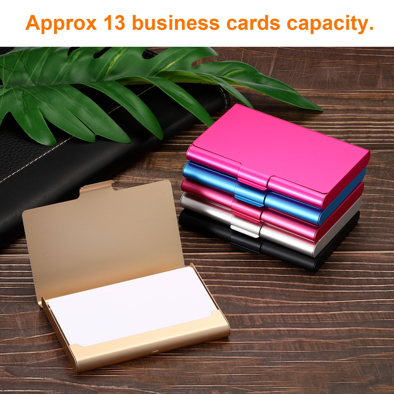 4Pcs Professional Pocket Metal Business Card Case Holder Slim Wallet Black
