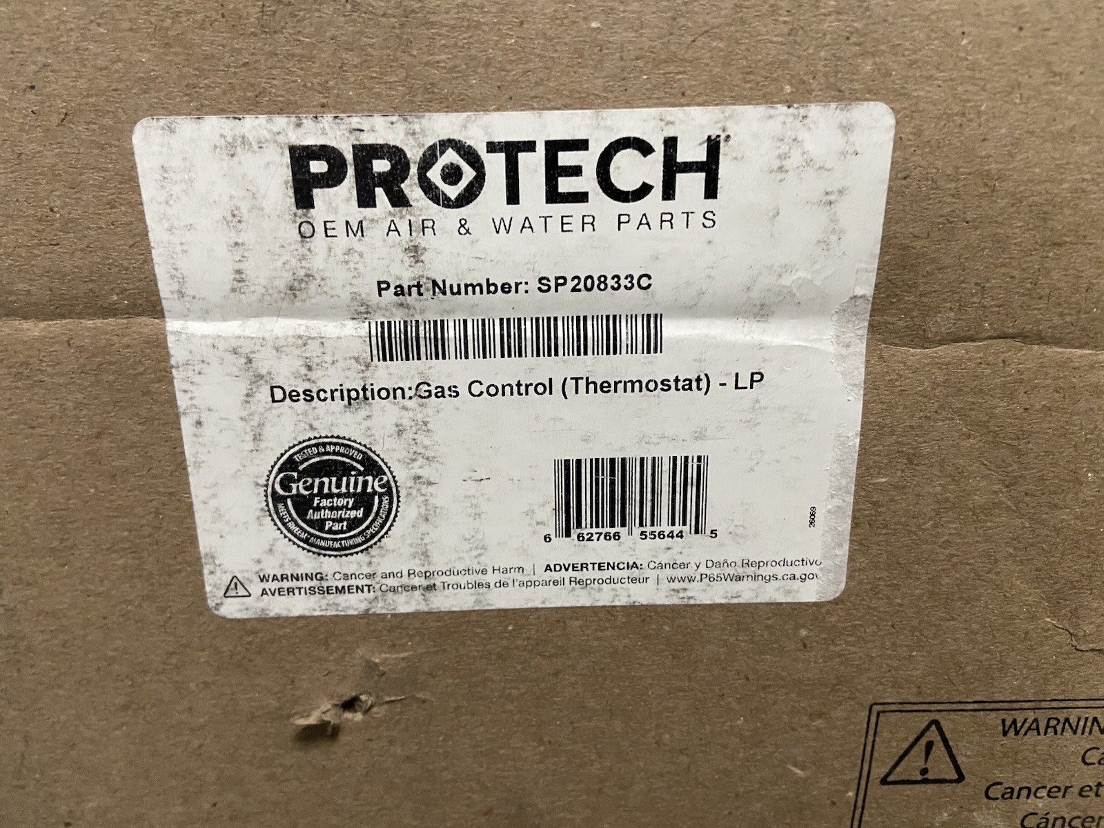 RESIDEO SP20833C (Thermostat Gas Control) – LP Gas Only Valve PROTECH RHEEM