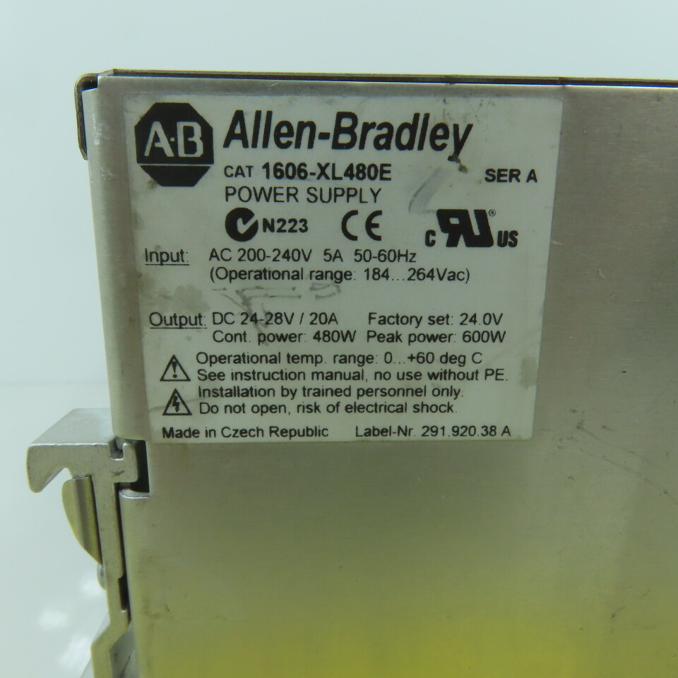 Allen Bradley 1606-XL480E Ser A 24-28V DC 20A Power Supply 200-240VAC 5A Input