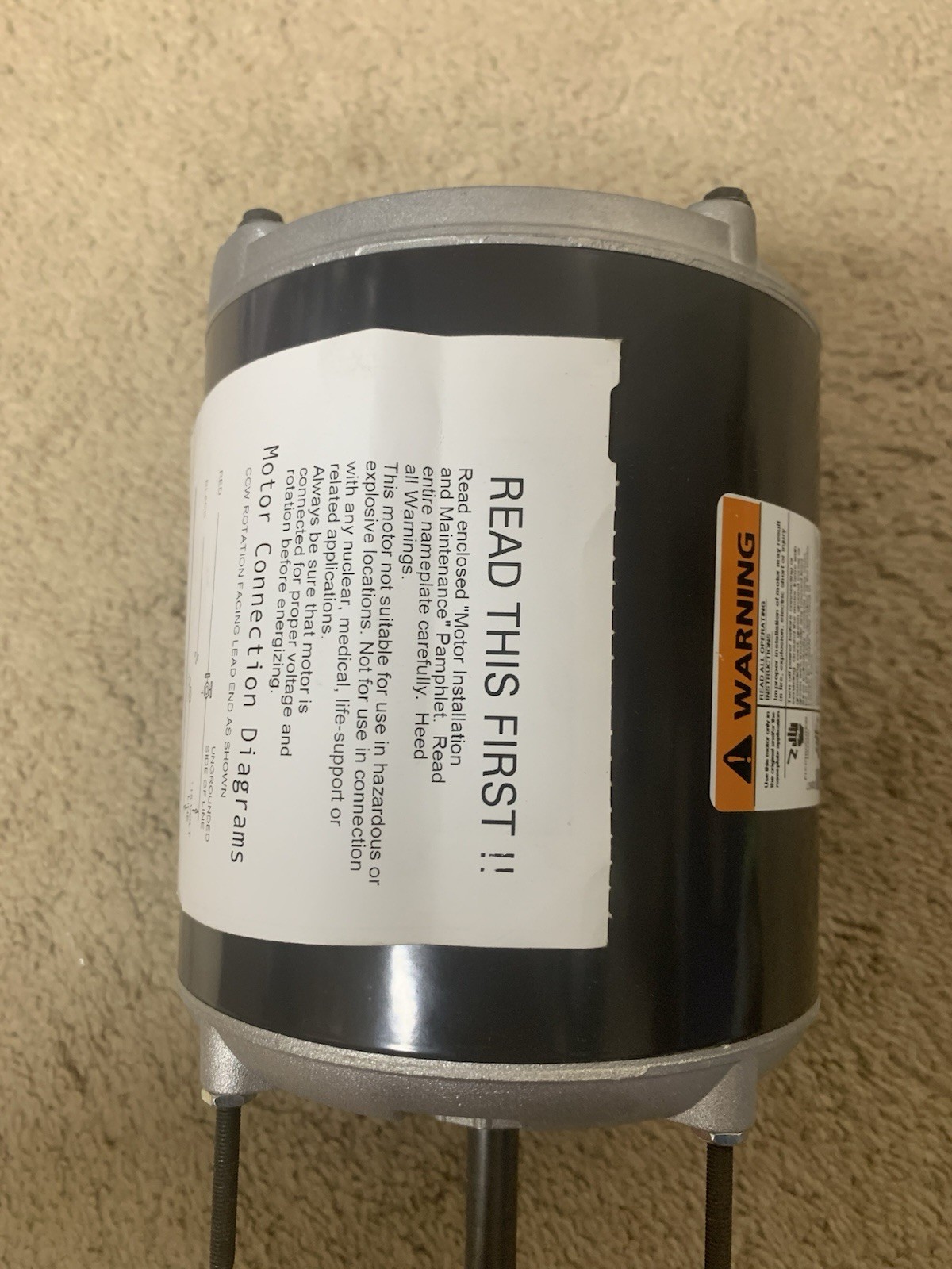 Dayton Split Phase Motor 1/3HP RPM:1725 Volts115V FR-48Z 6XH45BE