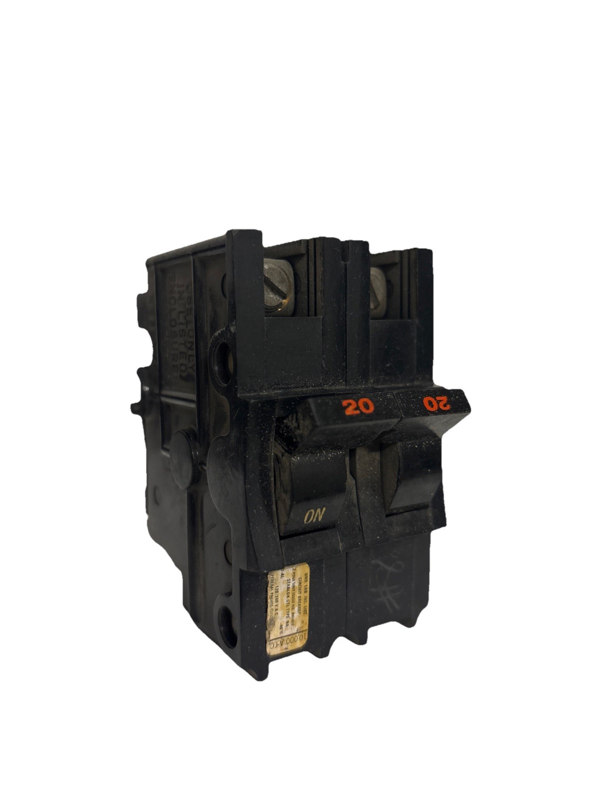 Federal Pacific FPE NA220 Stab-Lok 20 Amp 2 Pole Circuit Breaker