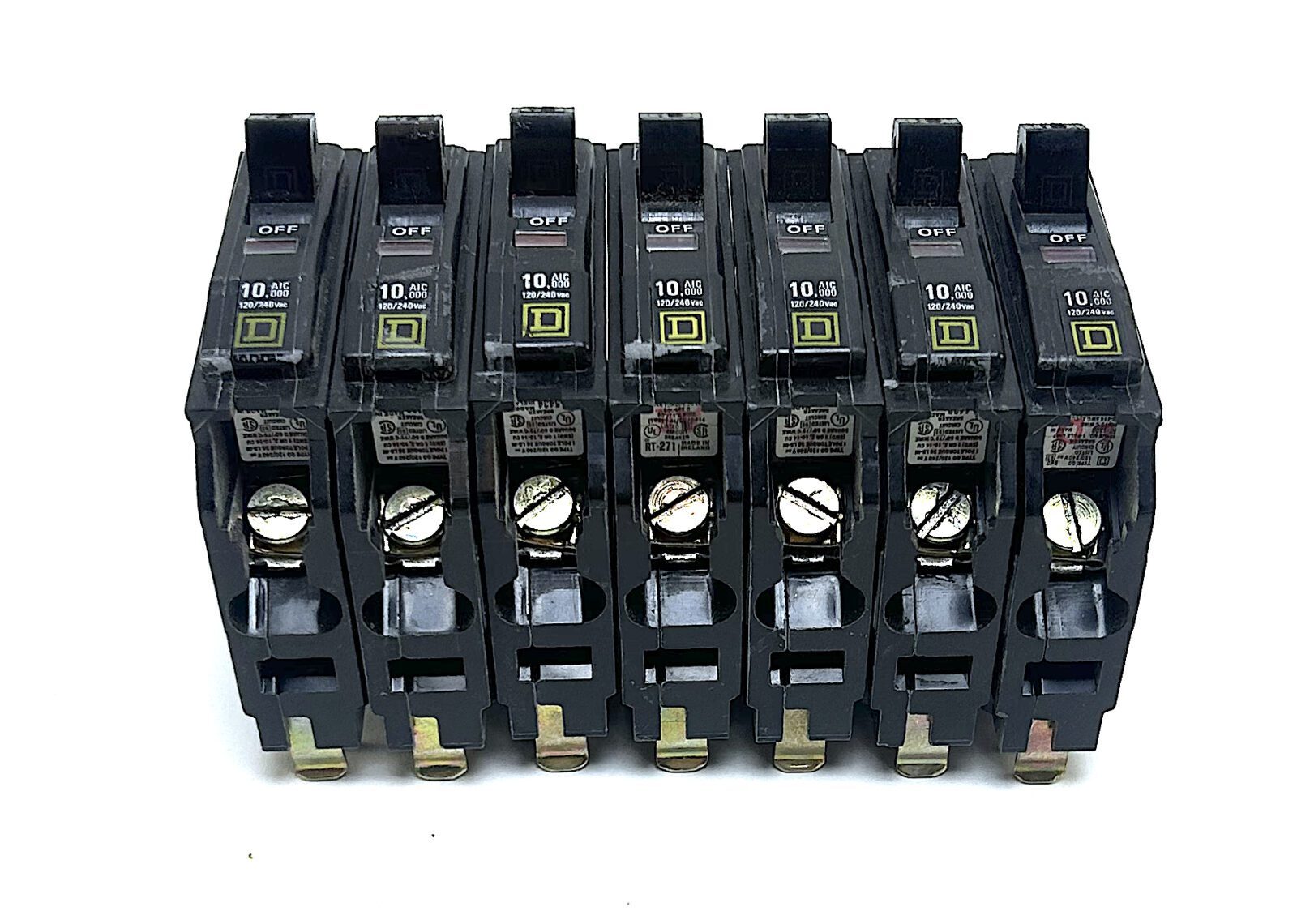 Square D Q0115 1 Pole 15 Amp 120 Vac Circuit Breaker (Lot Of 7)