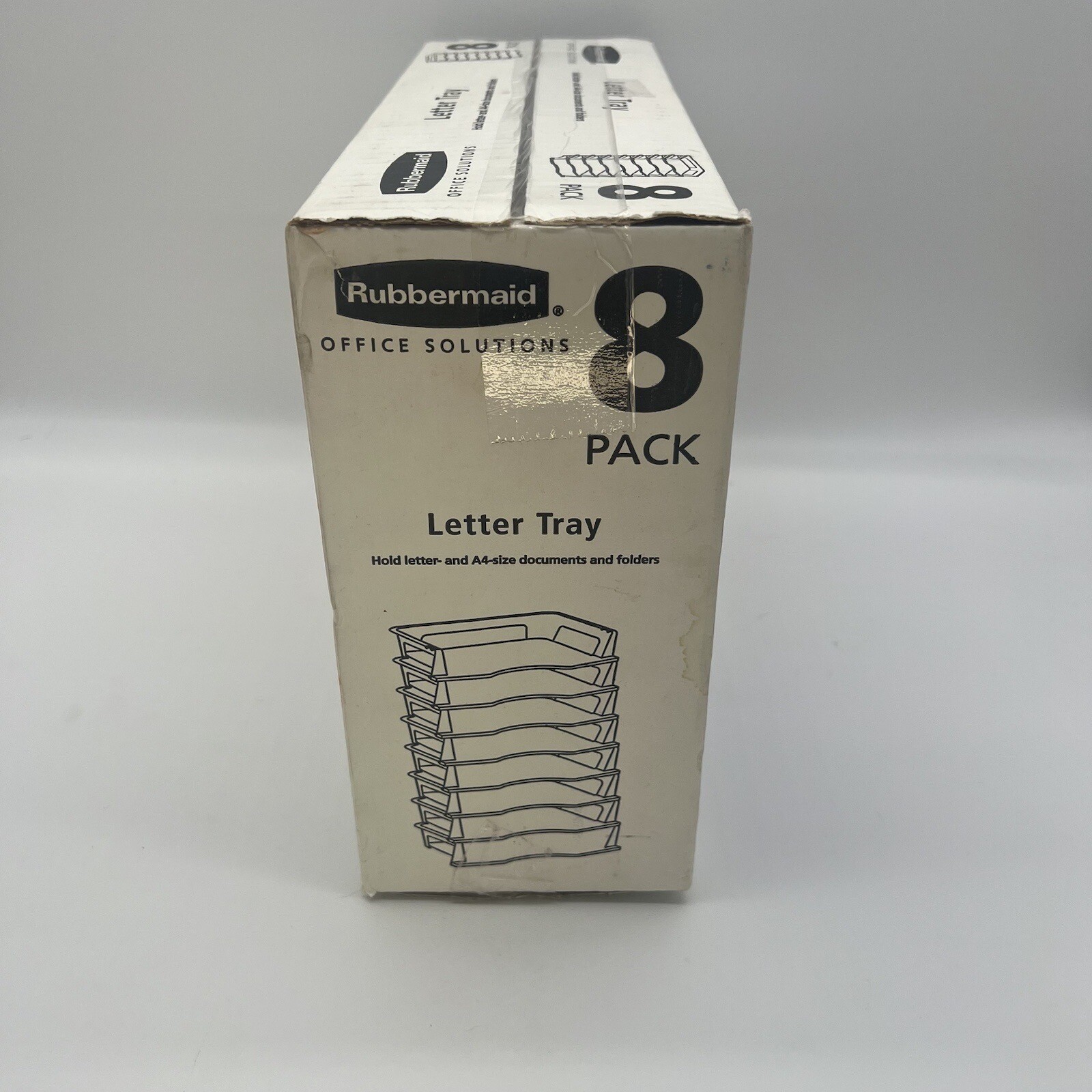 NOS Rubbermaid Office Solutions Letter Trays 8 pk 2005 Made In USA Stacks Steps