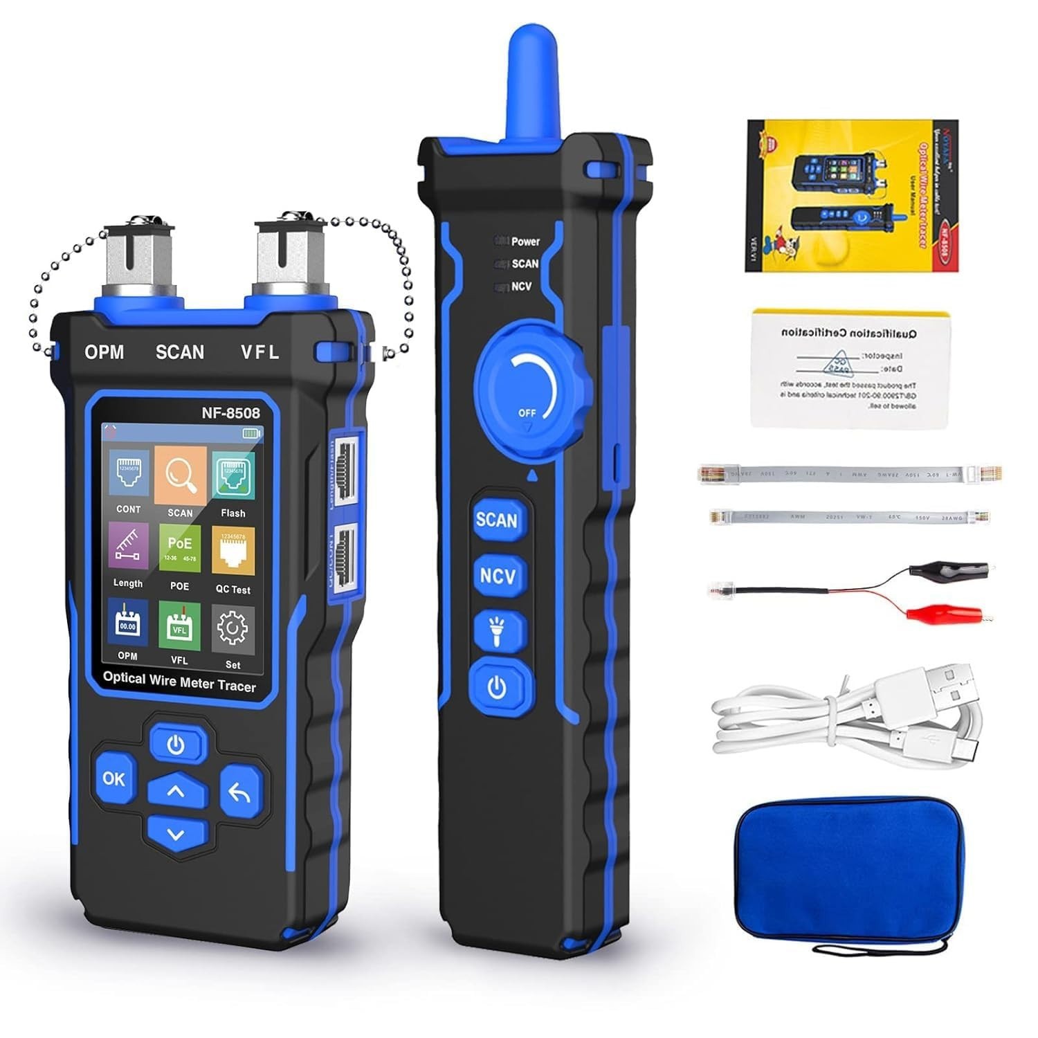 NOYAFA NF-8508 Optical Wire Meter Tracer, a 9-in-1 LAN Ethernet cable tester