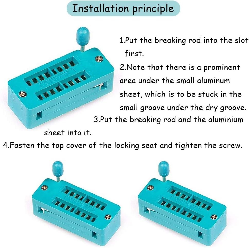 4Pcs ZIF 16-pin 16 Pins Test Universal IC Socket 16 Pin DIP Integrate Socket NA