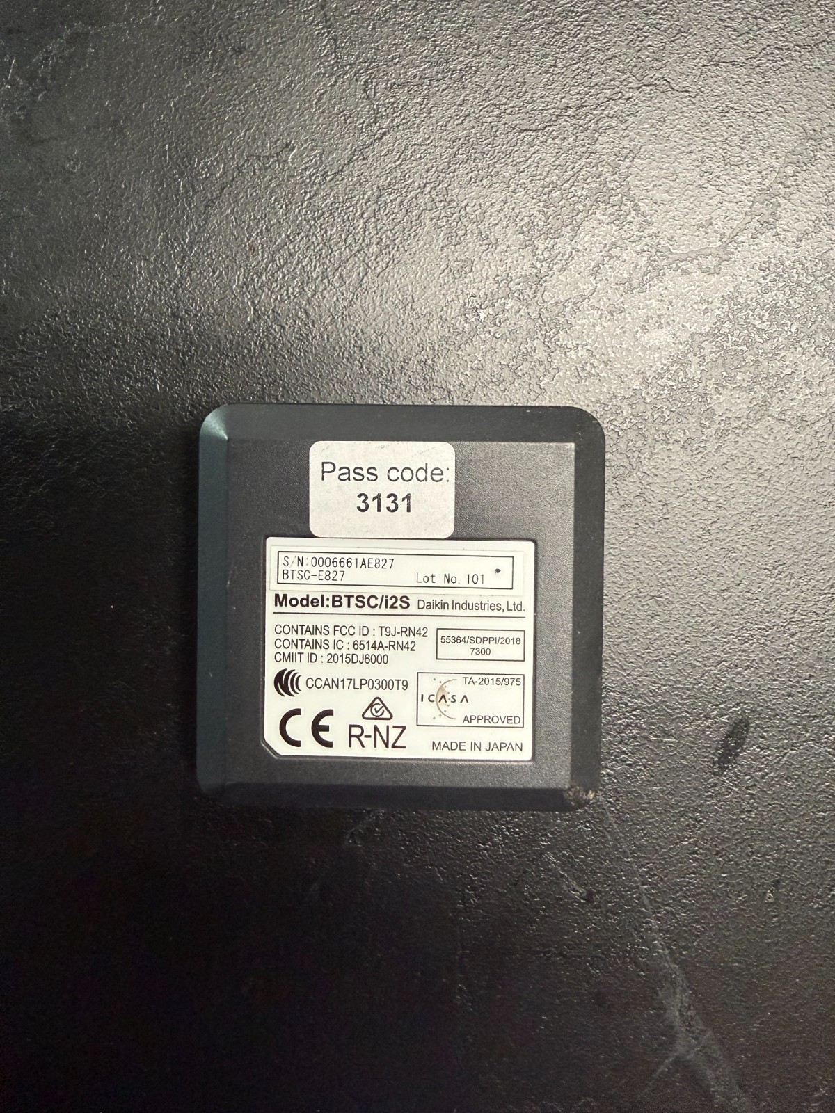 DAIKIN 999187T BLUETOOTH ADAPTER HVAC WIRELESS CONNECTION BTSC/i2S