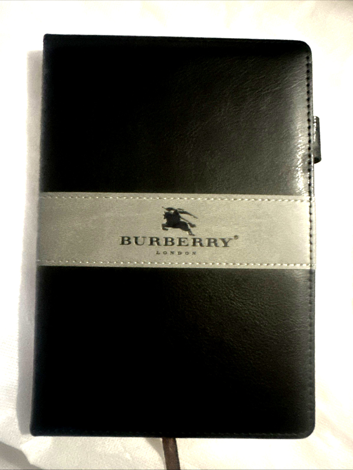 Burberry Black Lined Notebook with Matching Burberry Pen – New – 8.5” x 6” ~NEW~
