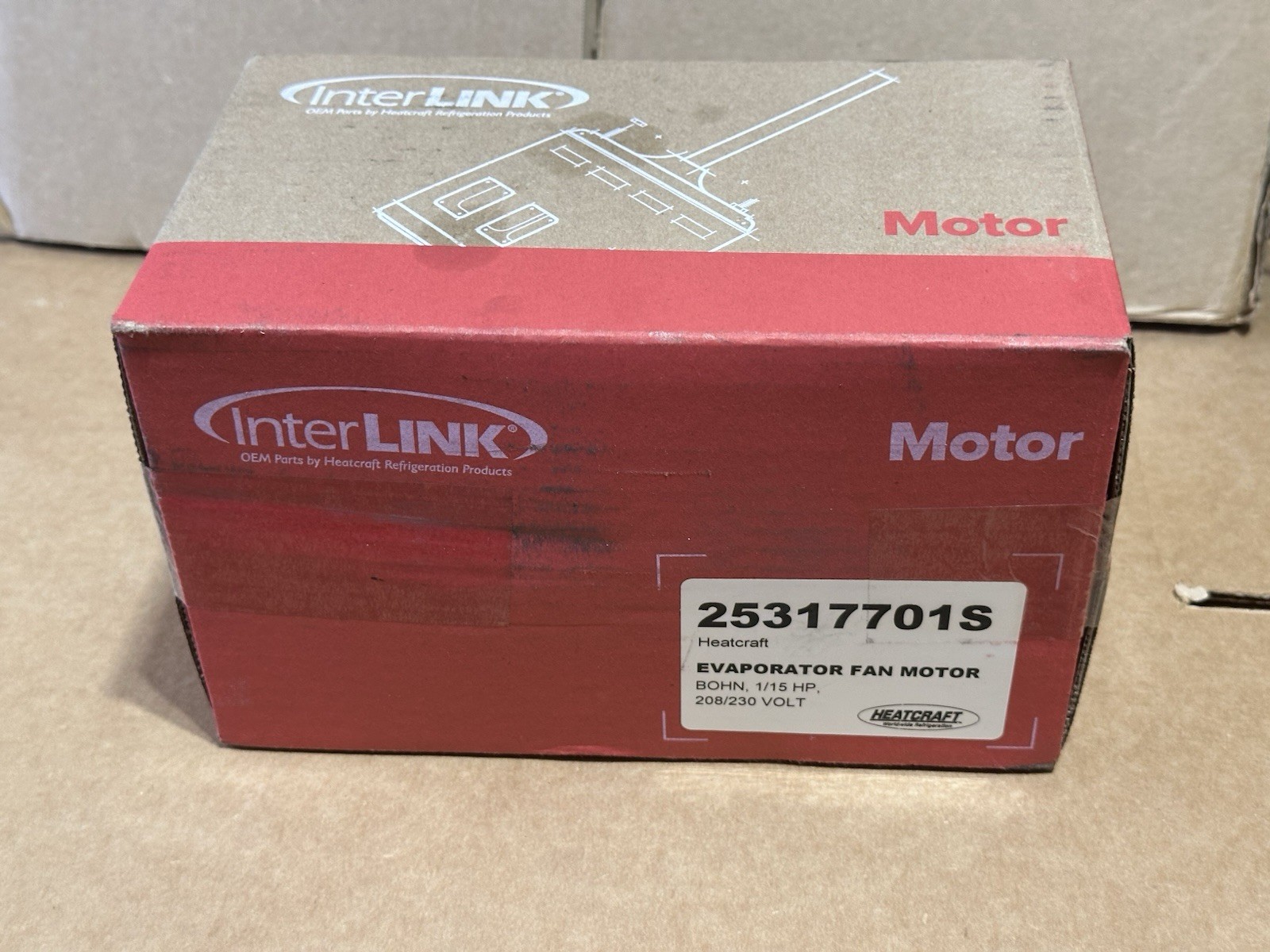 Heatcraft / Bohn /Interlink OEM 25317701S MOTOR FAN 1/15 HP 208/230V